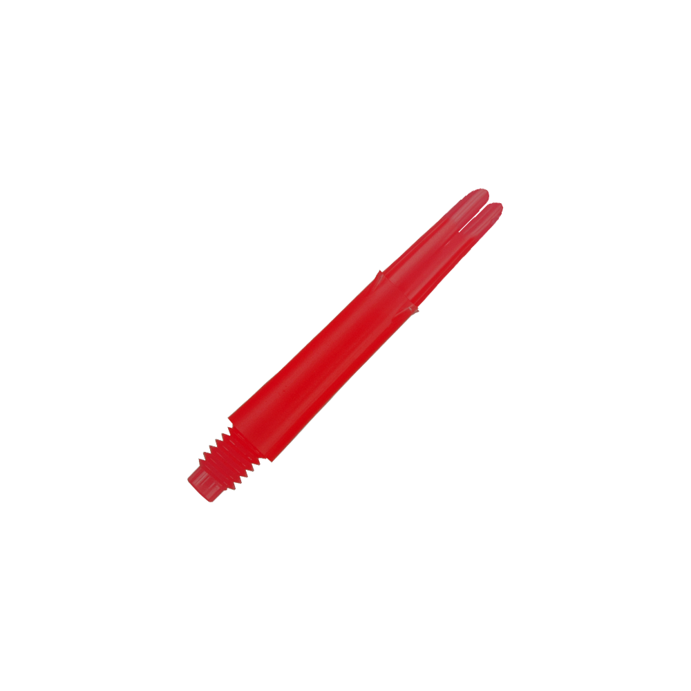 L-Style L-Shafts Locked Straight - Red 190 Das Bild zeigt einen geraden, roten Dart-Schaft. Er besitzt ein Gewinde an einem Ende und ist ohne Kappen abgebildet.