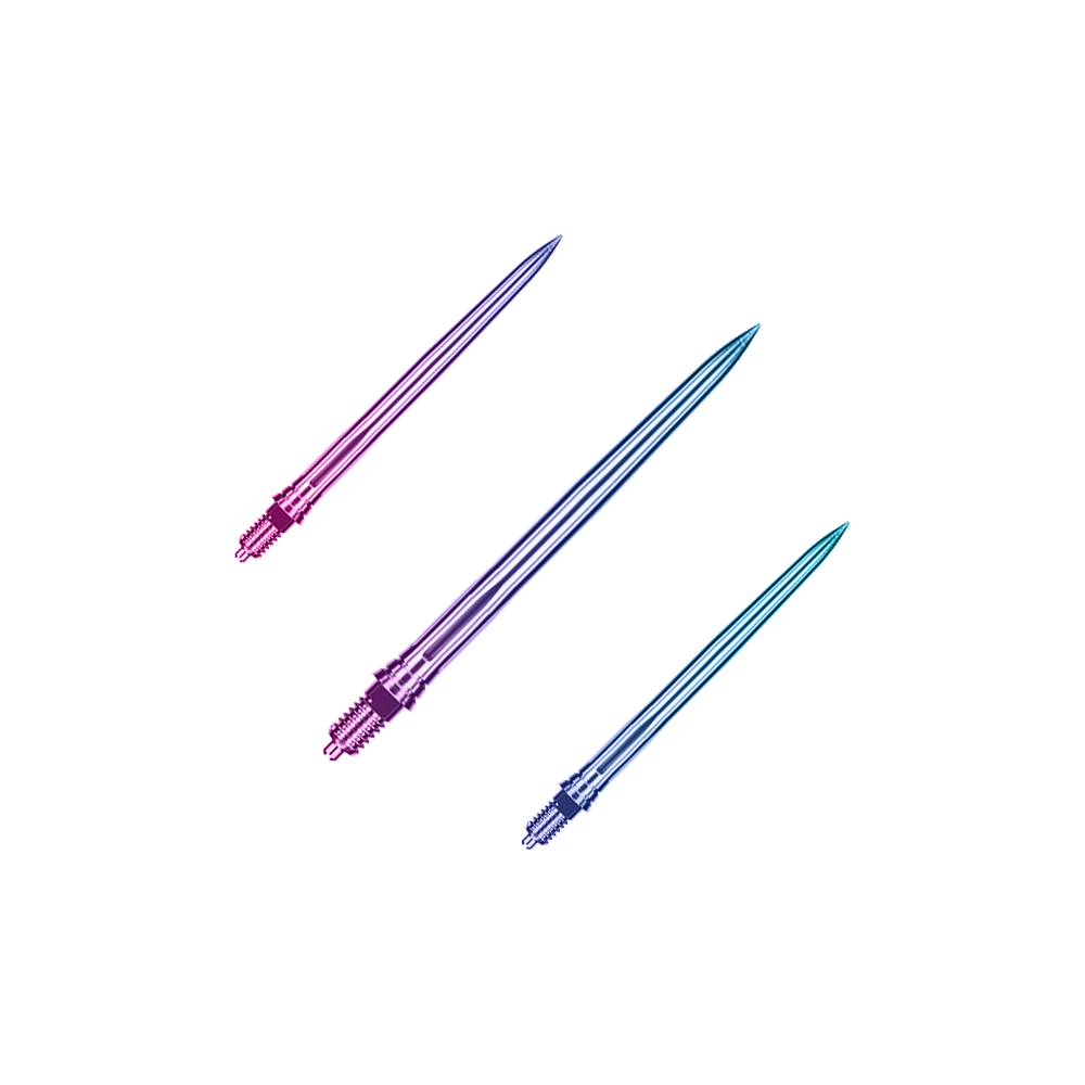 Caliburn EZ-EVO Dartspitzen - Smooth - Rainbow Ein Bild mit dem Dateinamen EVO190_Caliburn_EZ-EVO_Dartspitzen_Smooth_Rainbow_32mm_1Set. Es handelt sich wahrscheinlich um ein Set von Dartspitzen in Regenbogenfarben mit 32 mm Länge.