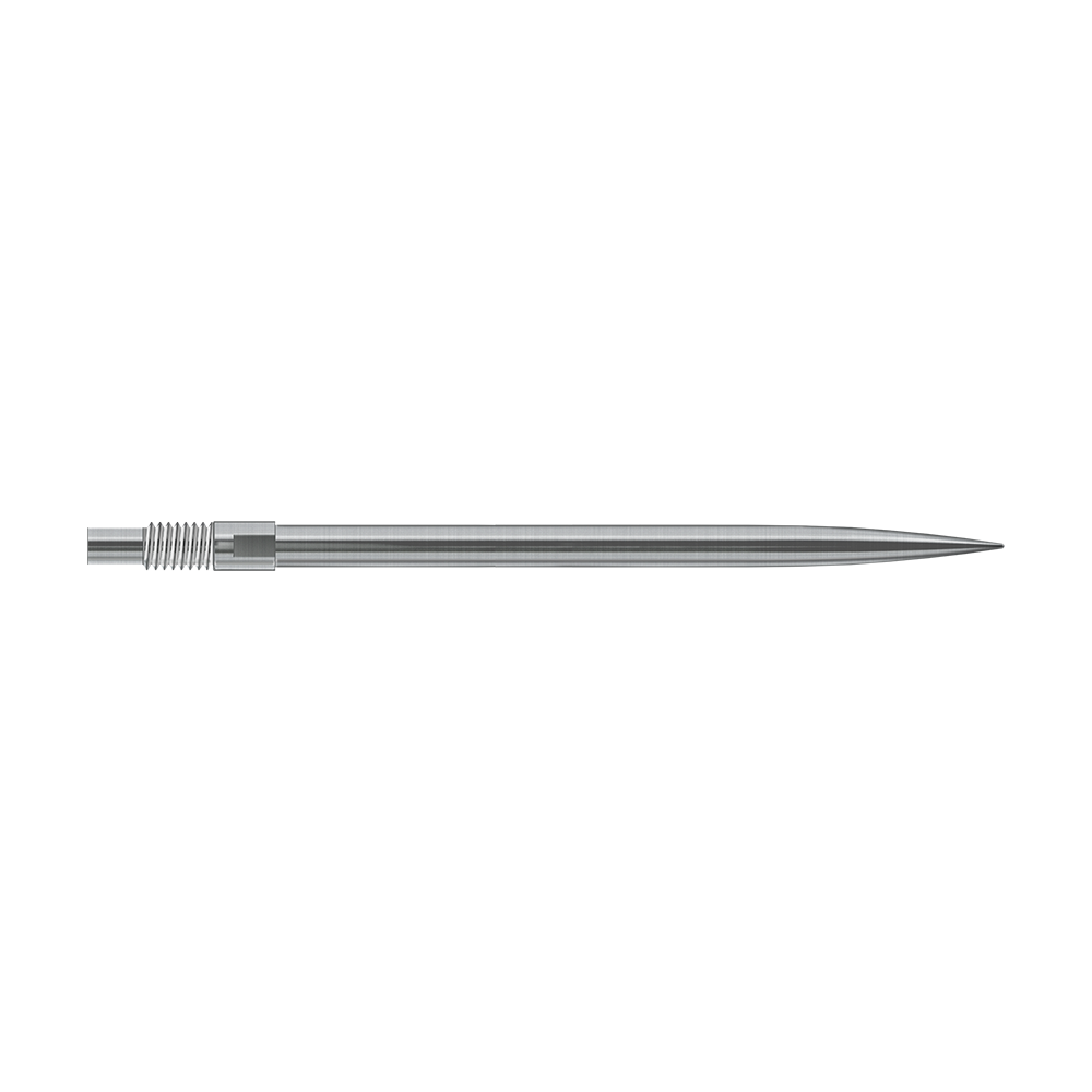 Harrows Quick Point Dartspitzen - Silber Das Bild zeigt vermutlich silberne Dartspitzen von Harrows in 40mm Länge. Der Dateiname lautet 'QP23950_Harrows_QuickPoint_Dartspitzen_Silber_40mm_2'.