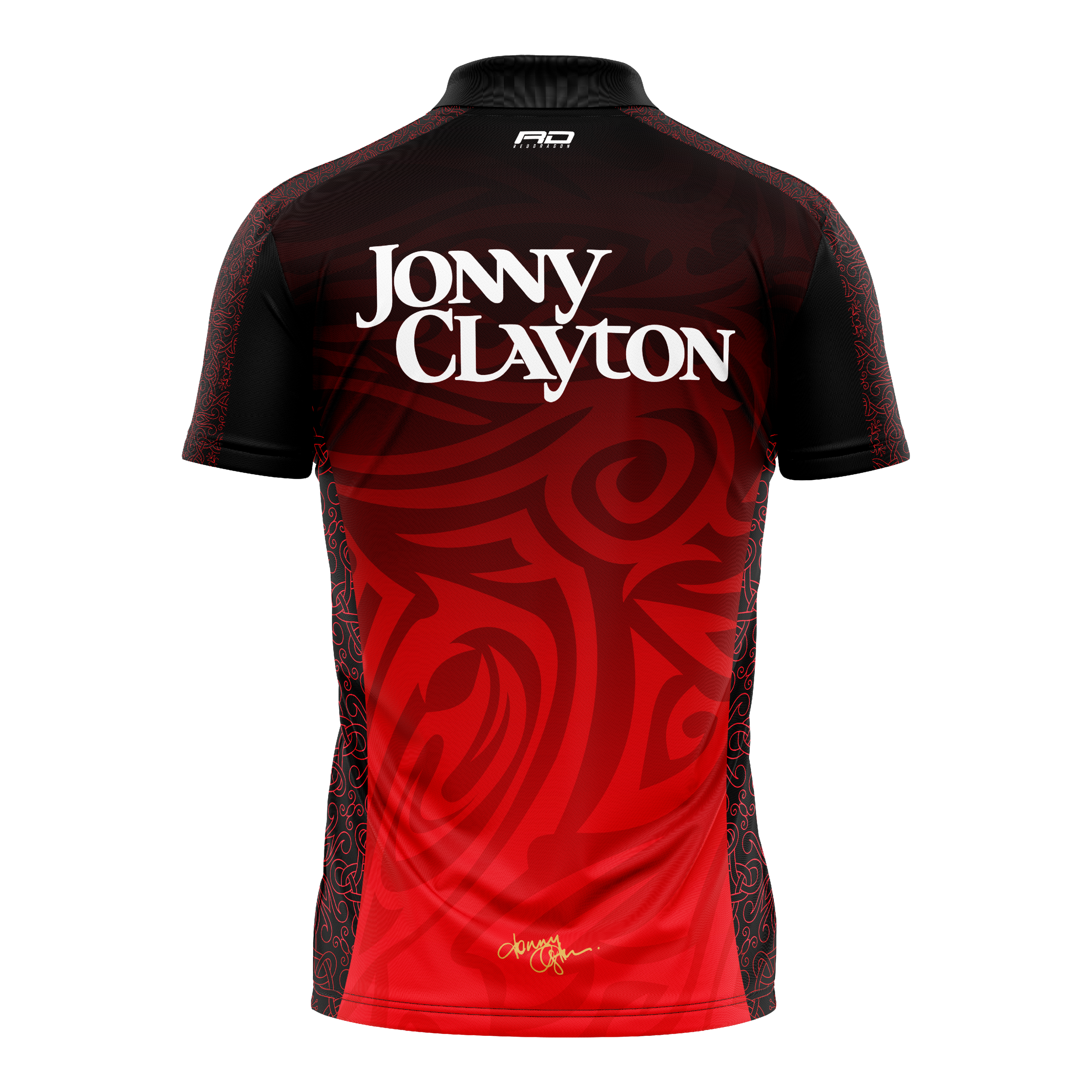 Red Dragon Jonny Clayton Limited Edition Dartshirt Gezeigt wird das Red Dragon Jonny Clayton Limited Edition Dartshirt. Es handelt sich um eine limitierte Edition, speziell entworfen für Dartliebhaber.