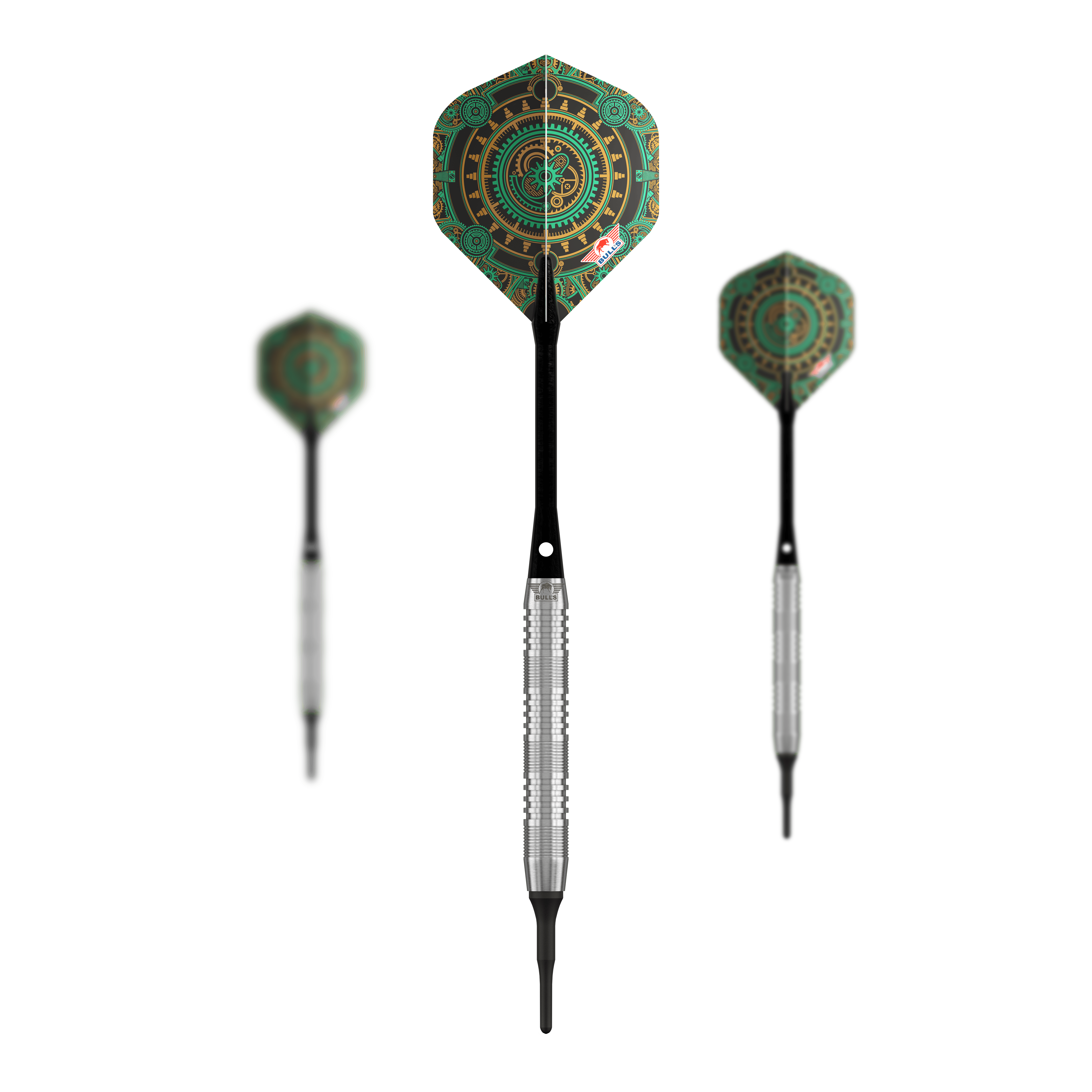 Bulls NL Direct Tungsten Softdarts - 18g Zu sehen ist das Set Bulls NL Direct Tungsten Softdarts - 18g. Mehrere Pfeile sind gemeinsam dargestellt.