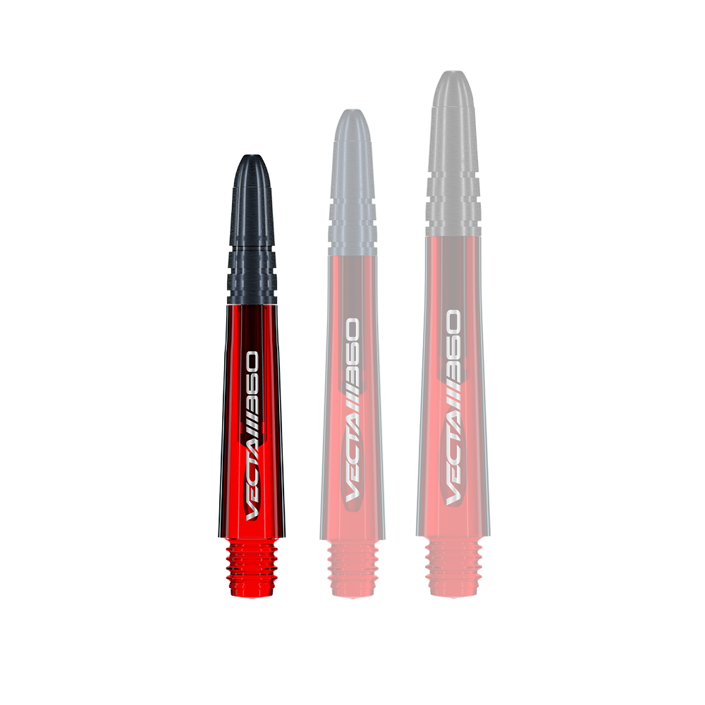 Abgebildet ist ein Winmau Vecta Blade360 Shaft in Rot mit 34mm Länge. Der Schaft wird für Dartpfeile verwendet.
