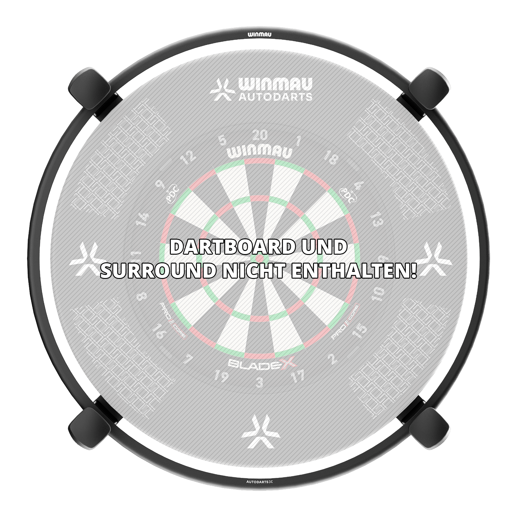Winmau Autodarts X Autoscoring-System Hier sieht man das Winmau Autodarts X Autoscoring-System. Das innovative System speichert und analysiert Dartscores automatisch.