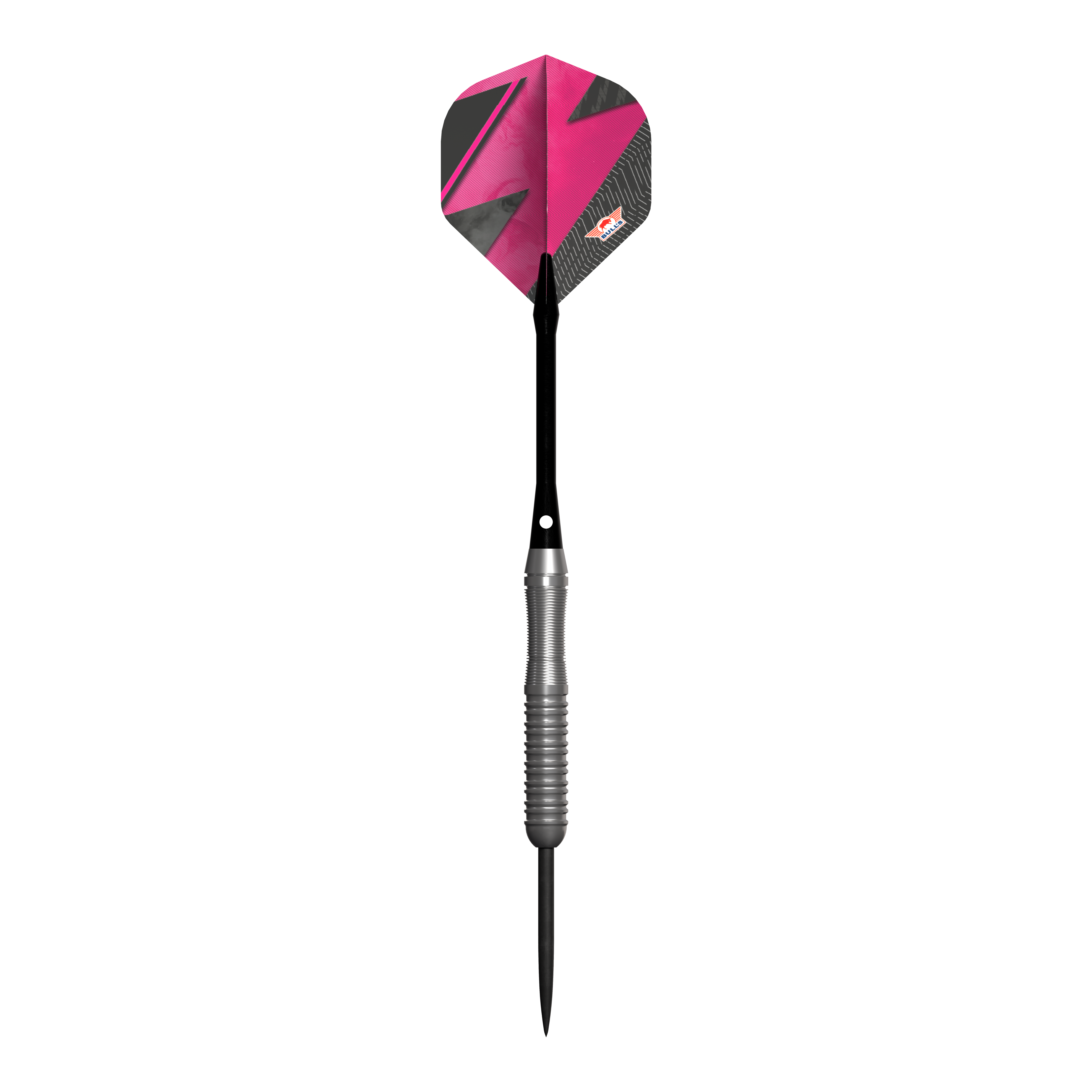 Bulls NL Lightning Pink Steeldarts Der Bulls NL Lightning Pink Steeldart hat eine auffällige pink-schwarze Flight. Der Schaft ist silberfarben und geriffelt für besseren Halt.