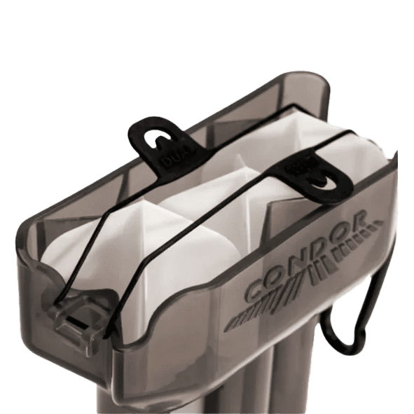 Condor Dual Dartcase Belt 3-er Set - Schwarz Das Bild zeigt ein schwarzes Condor Dual Dartcase Belt 3-er Set. Das Etui hat Fächer zur sicheren Aufbewahrung von Dartzubehör.