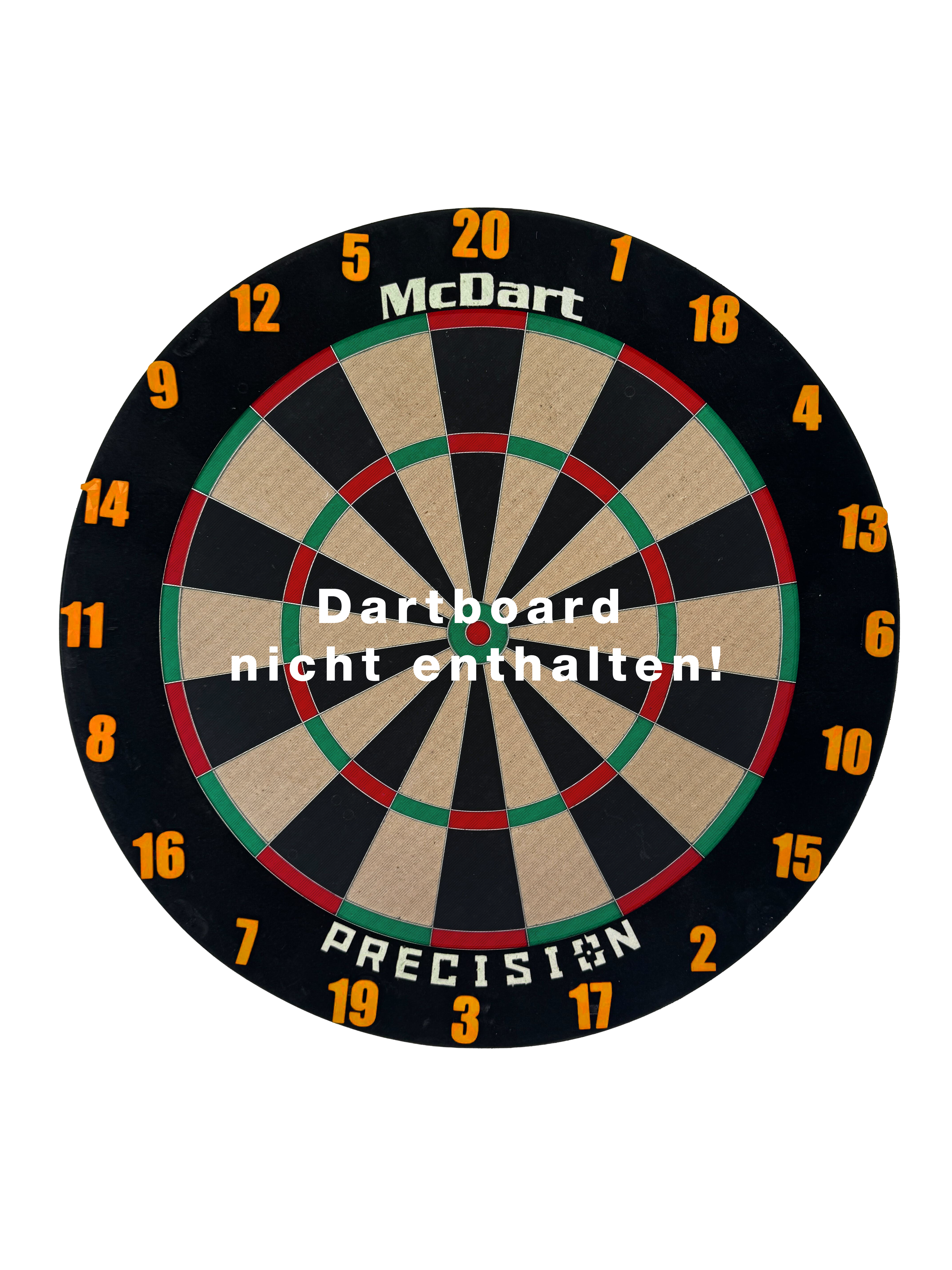McDart Dartboard Steckzahlen / Zahlenring Classic Ein Bild zeigt ein Classic Orange Board. Die Oberfläche ist orange und rechteckig.