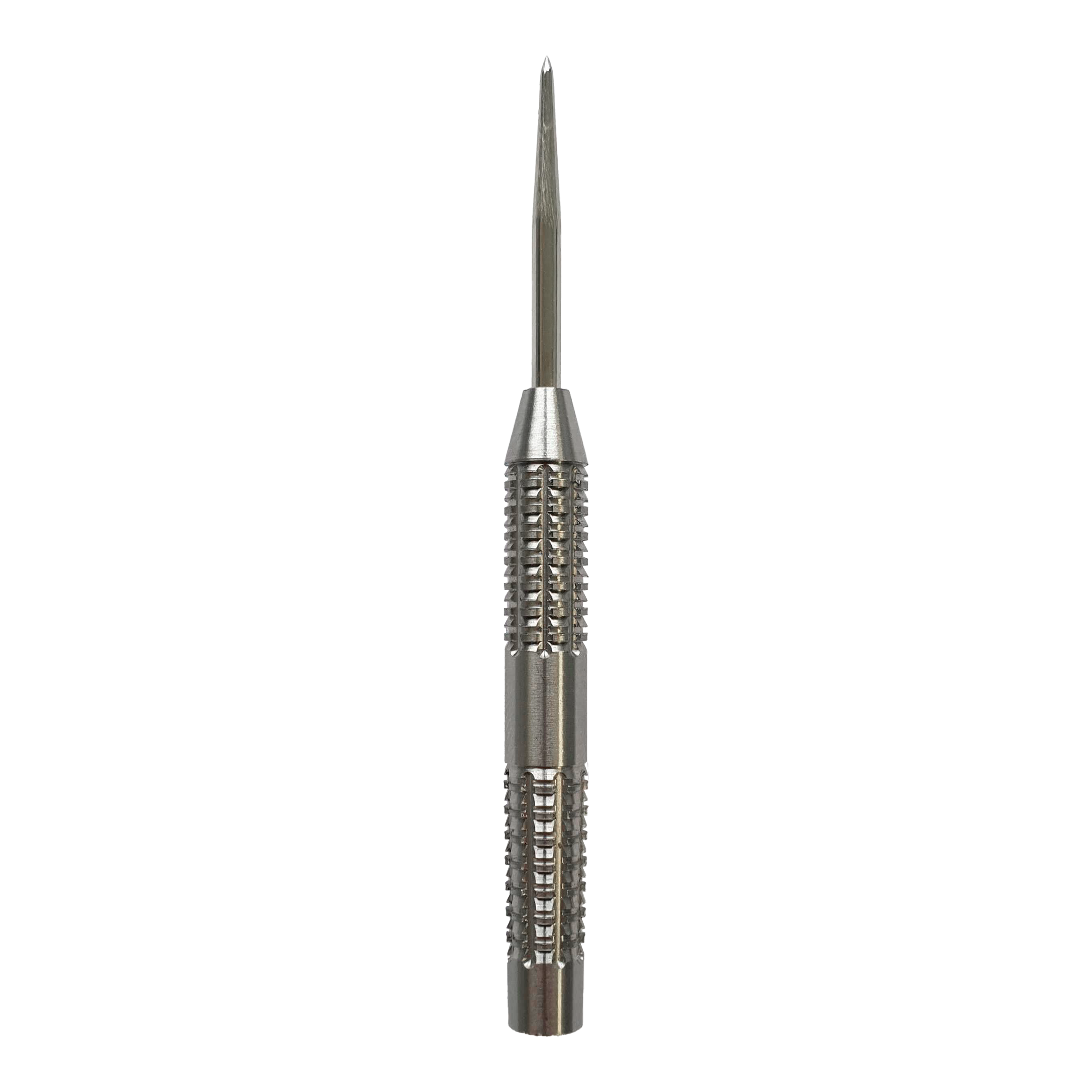 McDart SilverGrip Steeldart Barrels Das Bild zeigt einen McDart SilverGrip Steeldart Barrel. Der Dart ist aus Metall und hat eine strukturierte Grifffläche für besseren Halt.