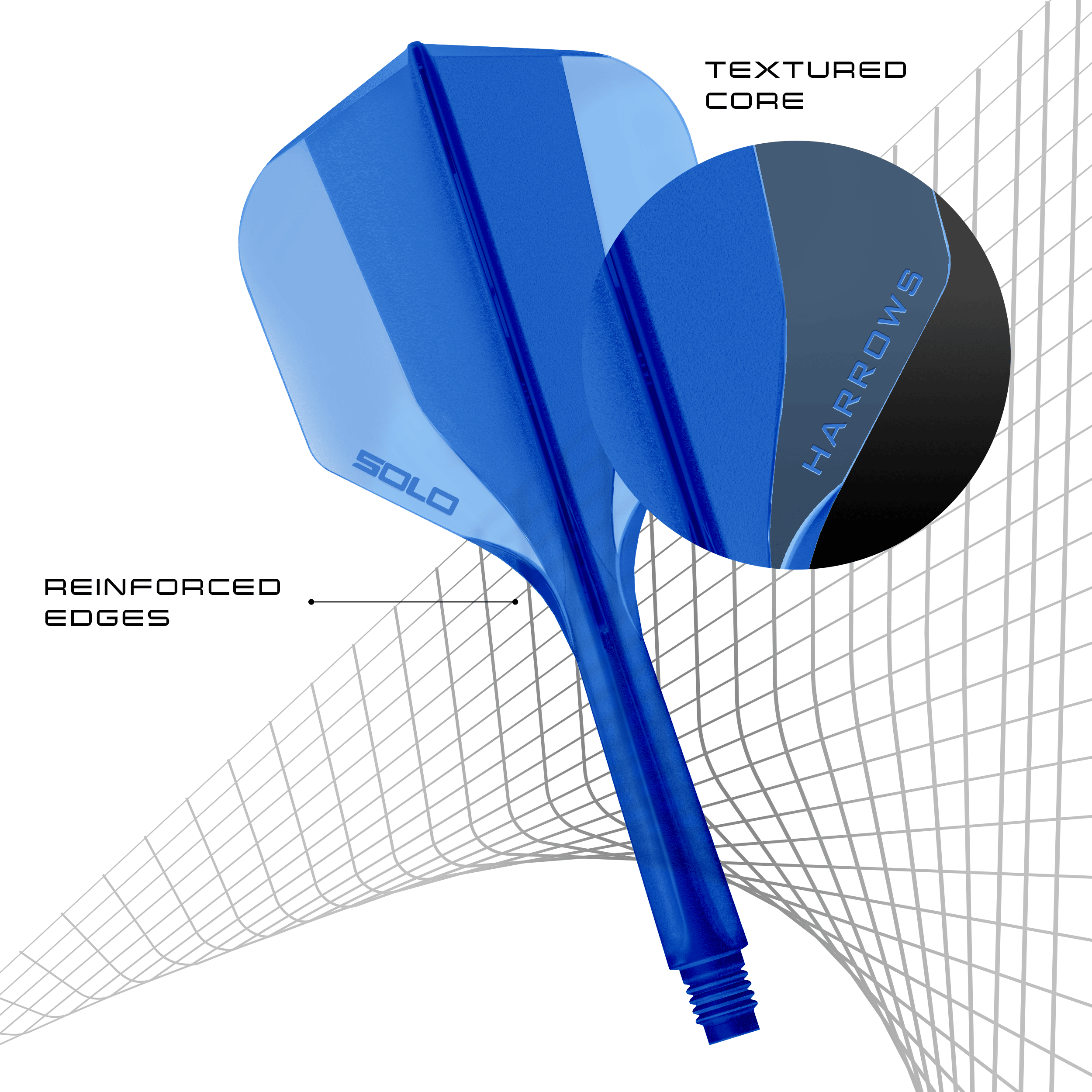 Harrows Solo No6 Flight-Shaft-System - Blau Abgebildet ist das Harrows Solo No6 Flight-Shaft-System in der Farbe Blau. Dieses Produkt ist für den Dartsport geeignet.
