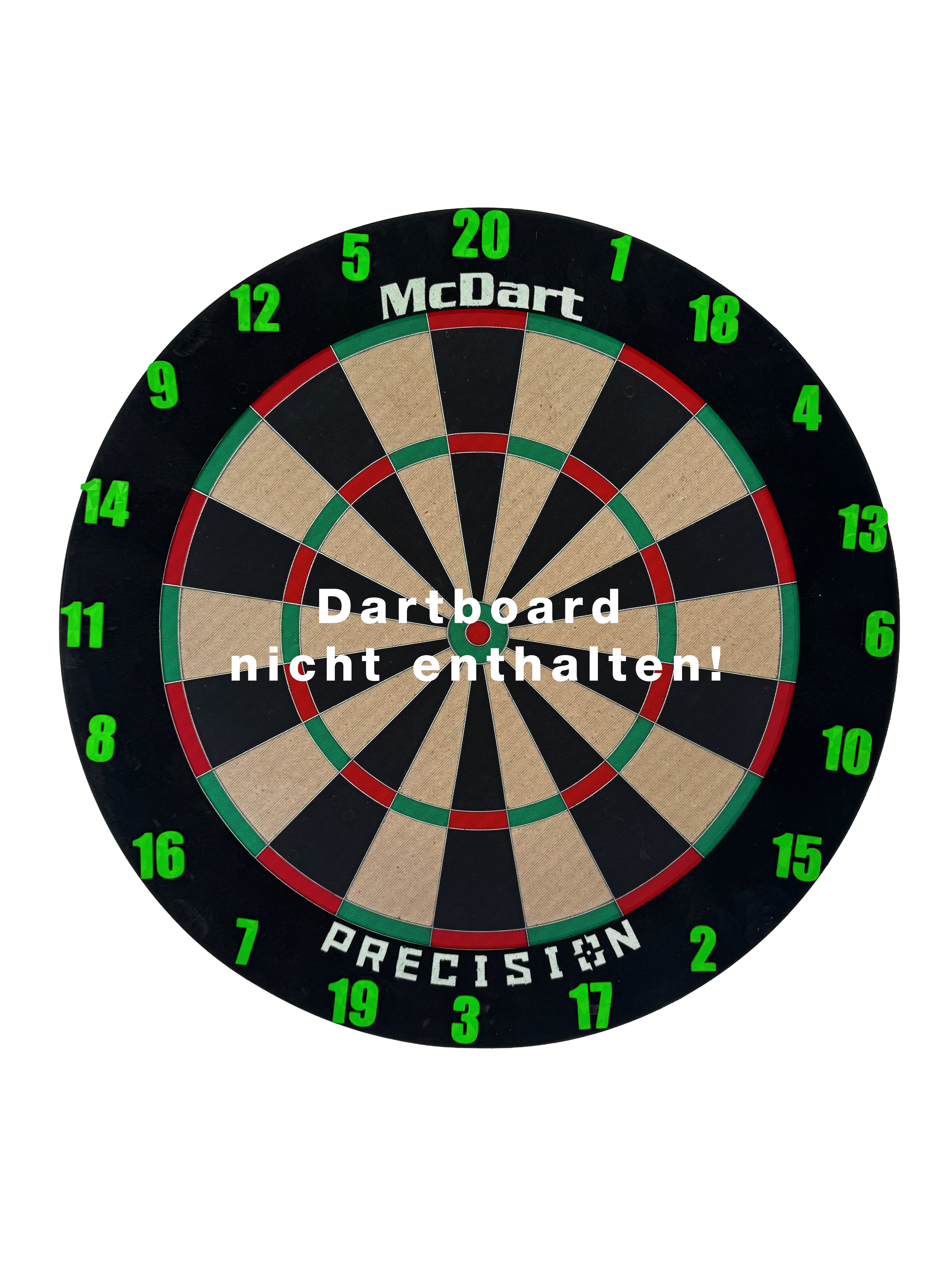 McDart Dartboard Steckzahlen / Zahlenring Classic Ein klassisches grünes Board ist zu sehen. Das Produkt wirkt schlicht und funktional.