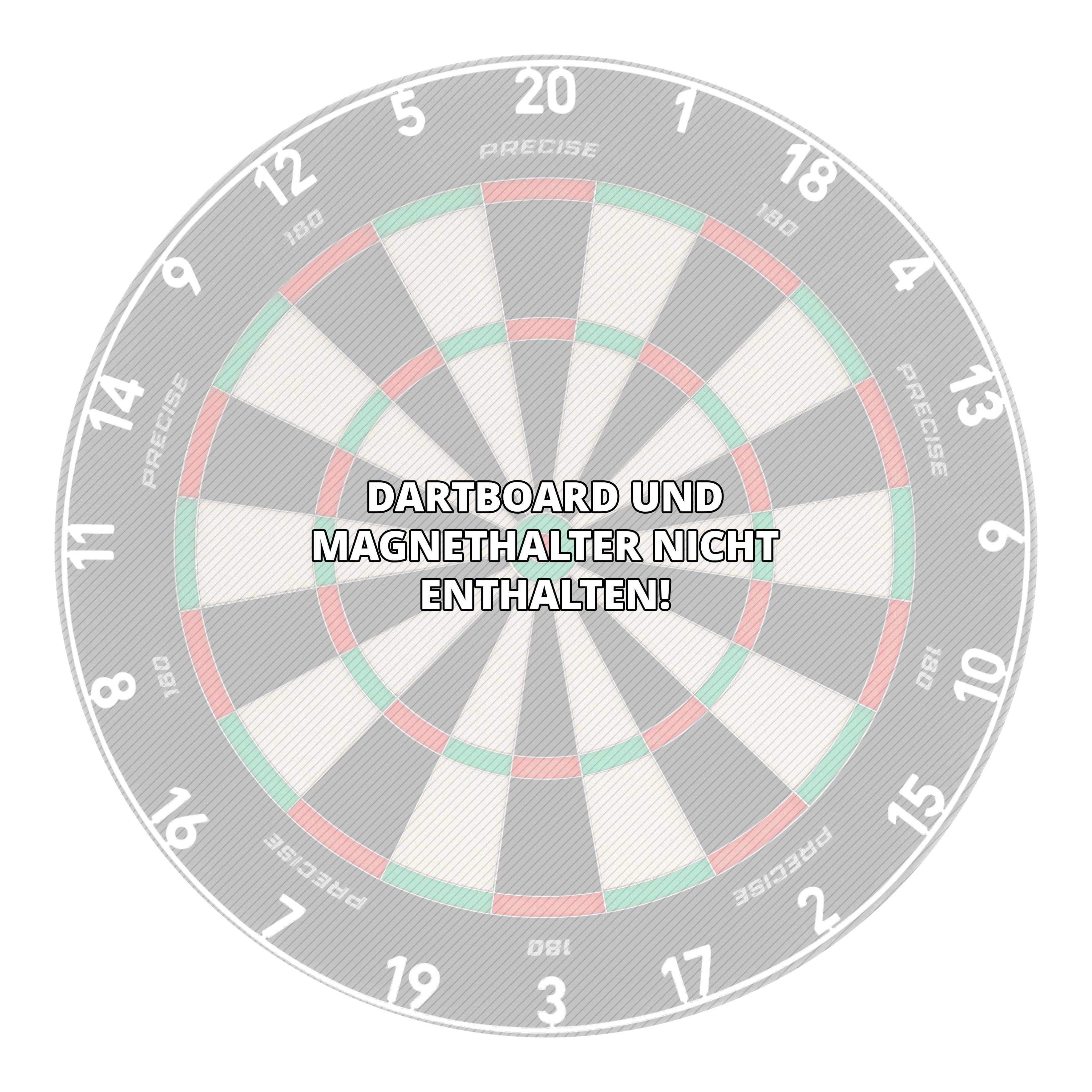 Precise 180 OnePiece Lasercut Zahlenring Das Bild zeigt einen Zahlenring, Classic White, für ein Dartboard. Das Produkt wird genutzt, um die Felder des Dartboards zu markieren.