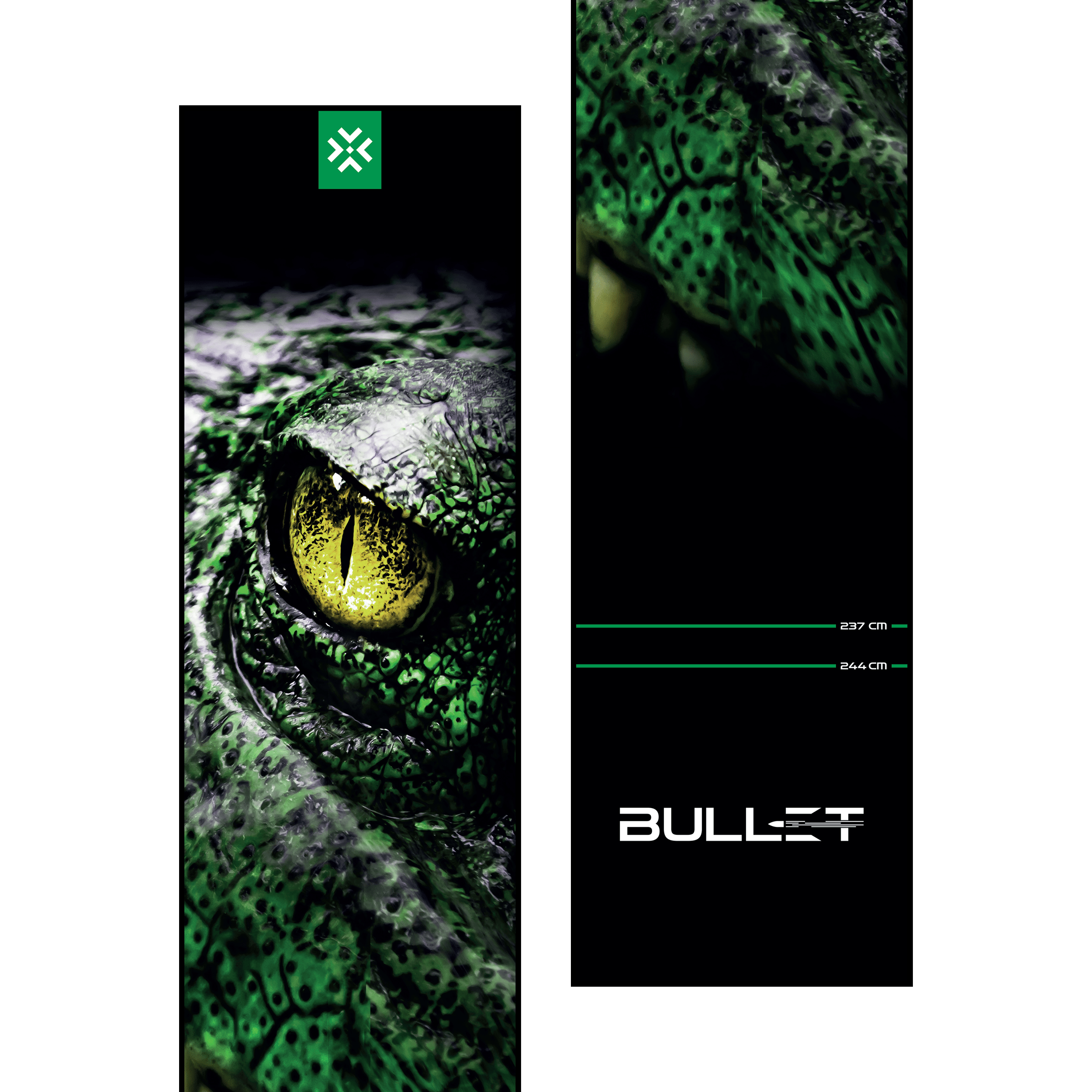Bullet Gator Dartmatte Dieses Bild zeigt erneut die Bullet Gator Dartmatte. Sie ist für den Gebrauch beim Dartspiel gedacht und bietet Stabilität.