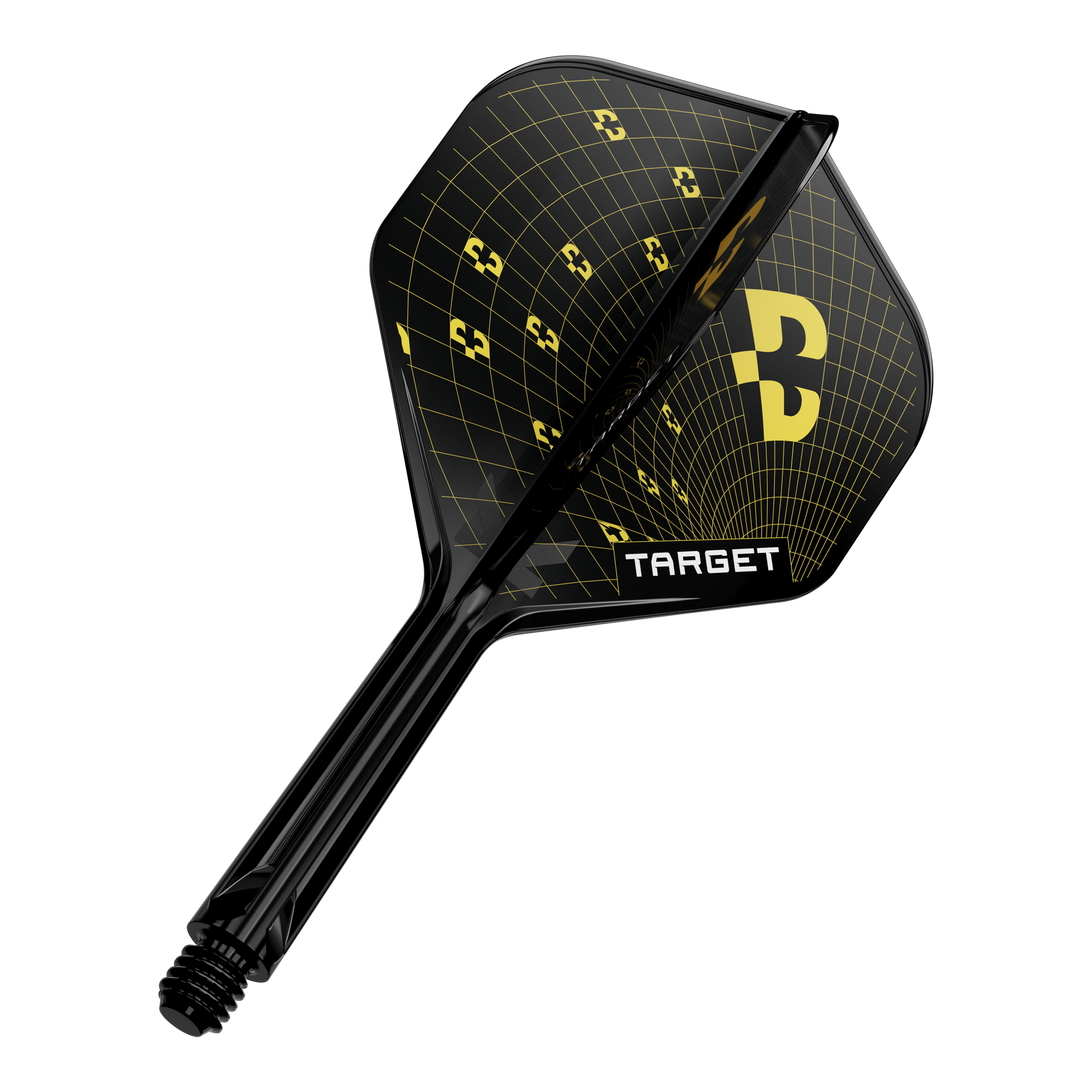 Zu sehen ist ein Target K-Flex Bolide No2 Standard Flight mit einer Länge von 26mm. Die Abbildung zeigt das einzelne Dart Flight.