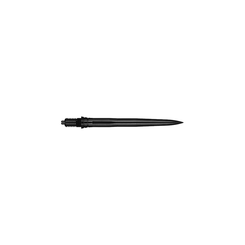 Caliburn EZ-EVO Dartspitzen - Smooth - Schwarz Das Bild zeigt EVO181 Caliburn EZ-EVO Dartspitzen Smooth Schwarz 28mm. Es handelt sich um schwarze Dartspitzen in glatter Ausführung.