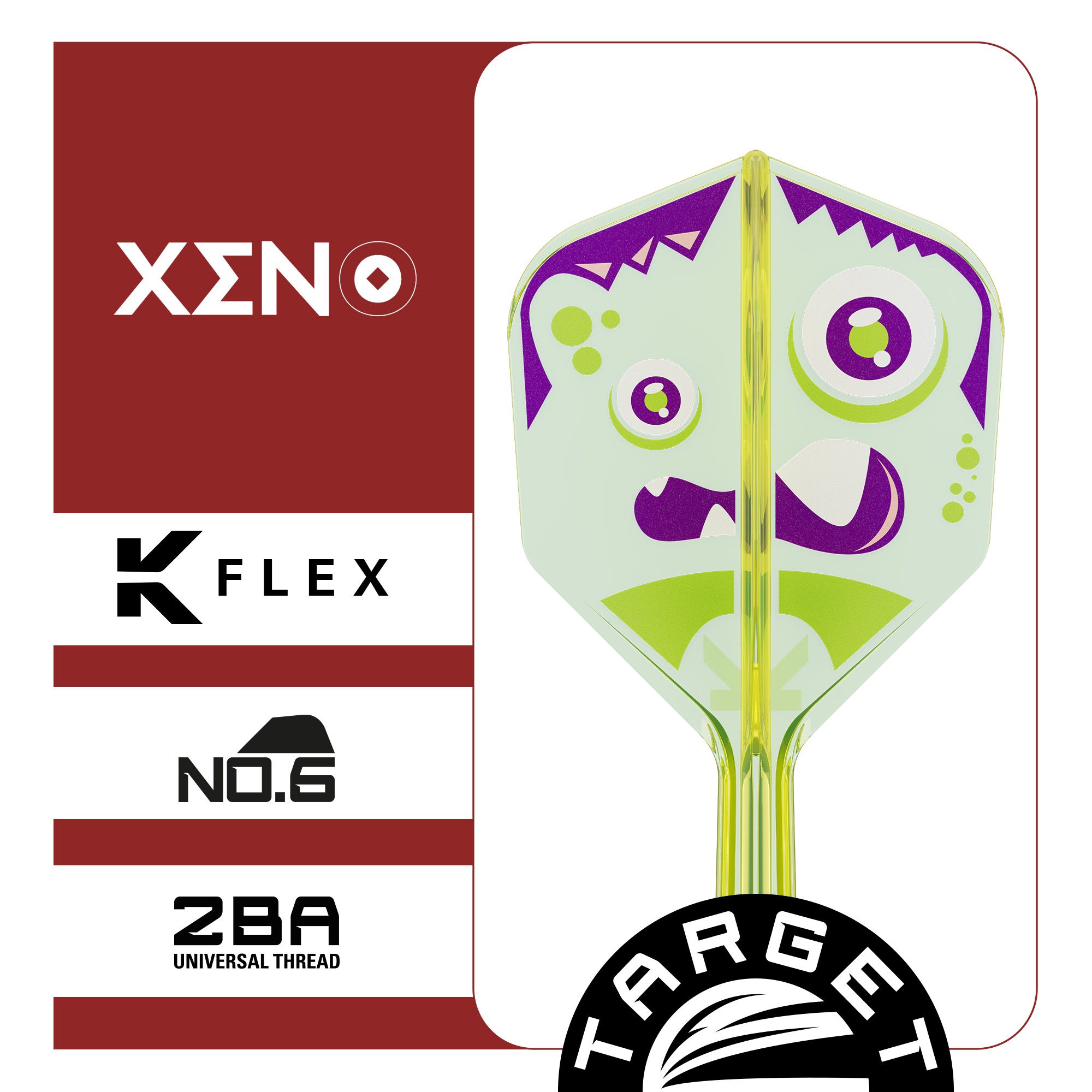 Target Japan K-Flex Xeno No6 Flights Das Bild zeigt die Target Japan K-Flex Xeno No6 Flights. Dies sind Dartflights mit modernem Design.