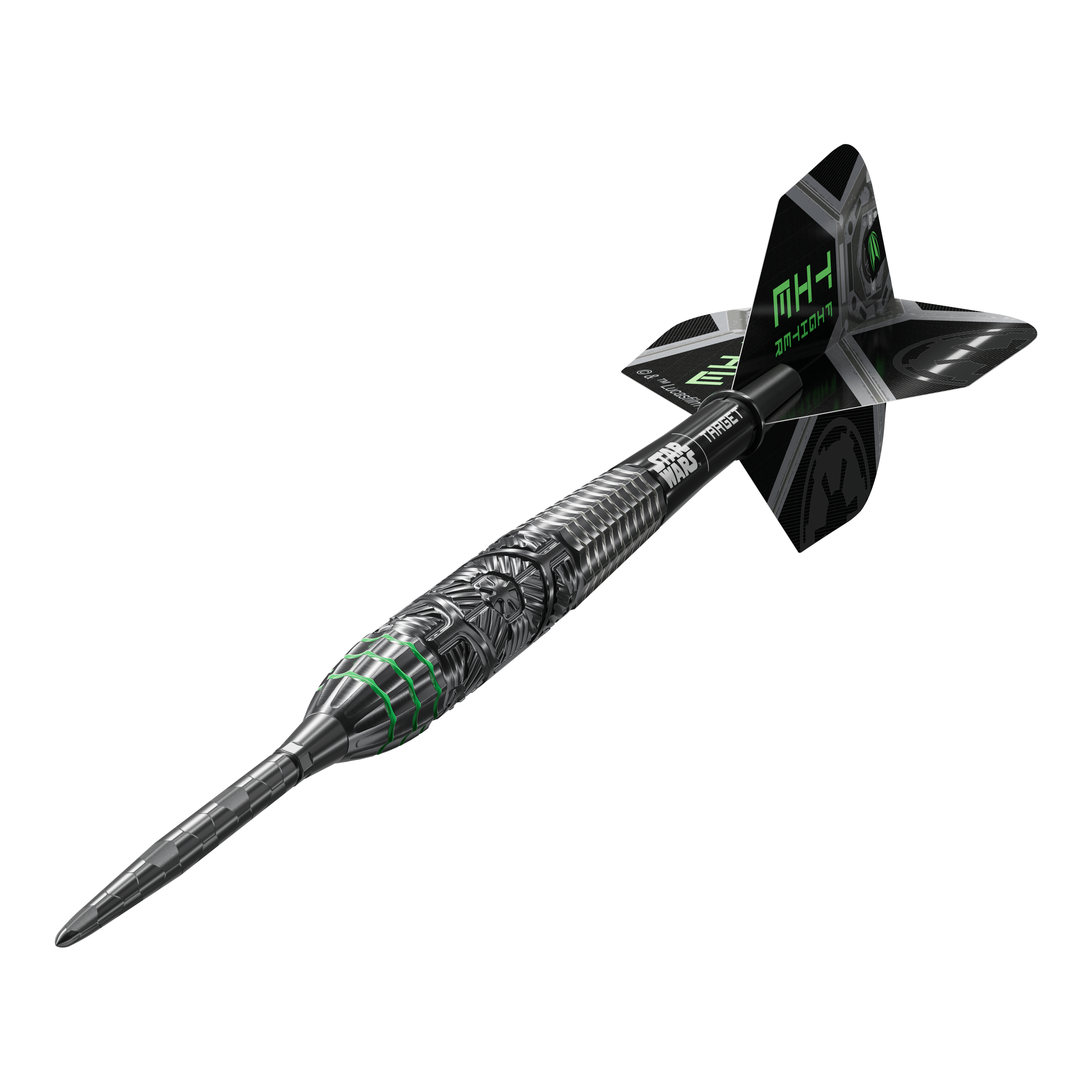 Target Star Wars Tie Fighter Swiss Point Steeldarts Abgebildet sind die Target Star Wars Tie Fighter Swiss Point Steeldarts. Das Produkt richtet sich an Fans von Star Wars und Darts.