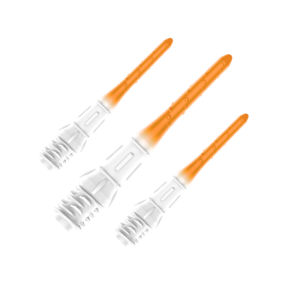 Abgebildet ist eine Packung L-Style Premium Lippoint Gradiation Dartspitzen in Orange. Das Set besteht aus mehreren Dartspitzen im 30er-Pack.