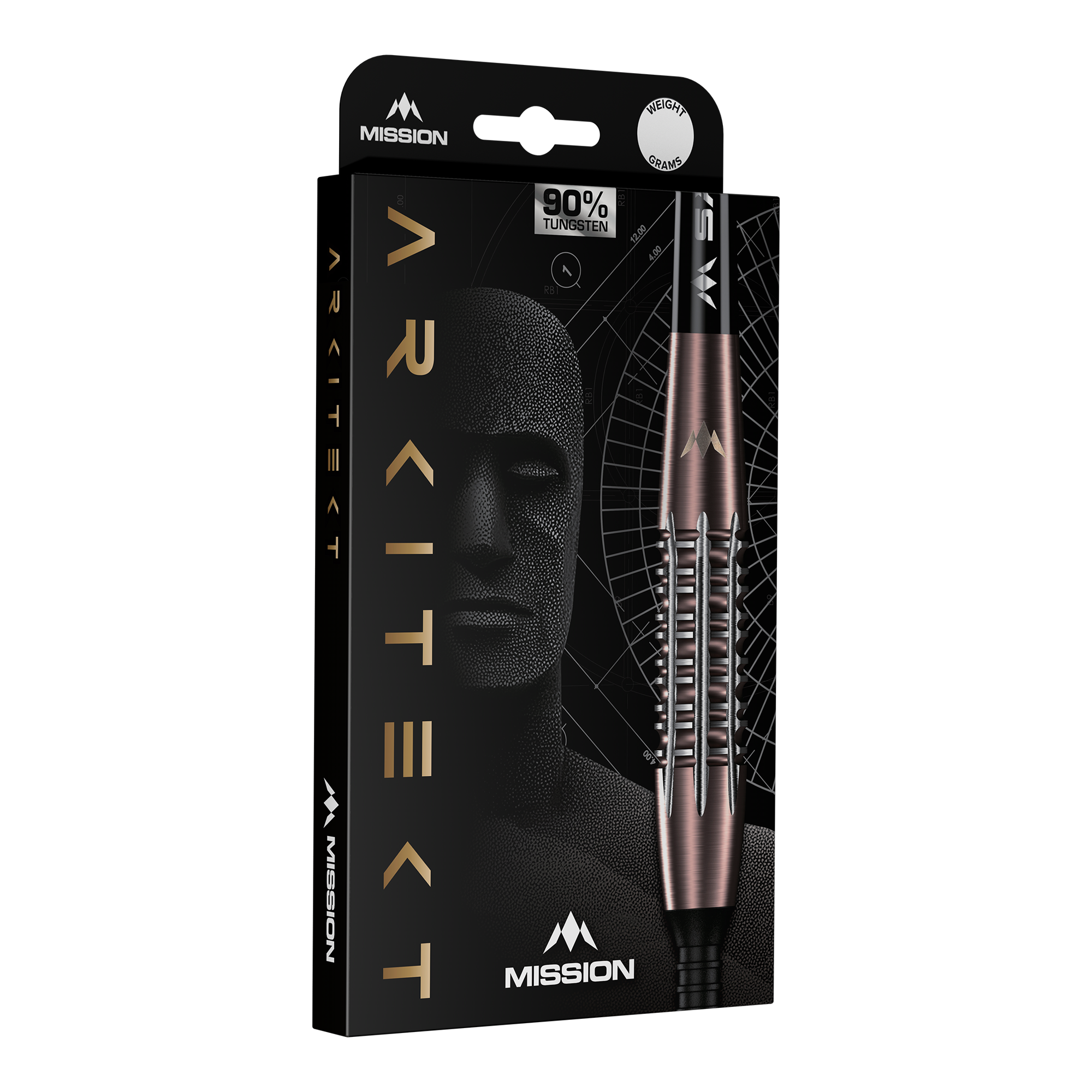 Mission Arkitekt Bronze Silika PVD Steeldarts - 23,5g Abgebildet ist Mission Arkitekt Bronze Silika PVD Steeldarts - 23,5g. Die Darts besitzen ein glänzendes bronzenes Finish.
