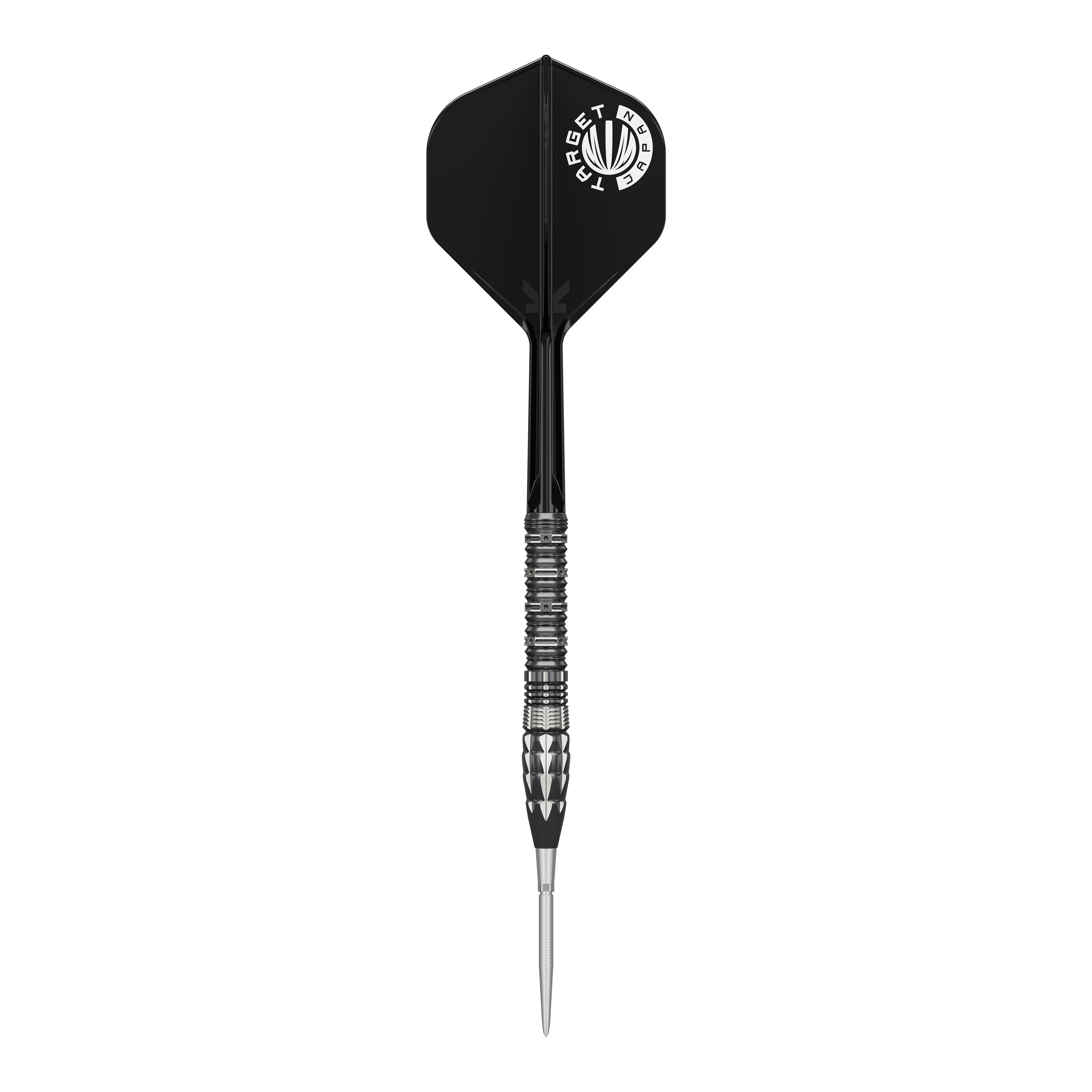 Target Japan Pyro GEN12 Swiss Point Steeldarts Steeldarts Target Japan Pyro GEN12 Swiss Point im Komplettaufbau. Dartpfeil mit Schaft und Flight werden seitlich gezeigt.