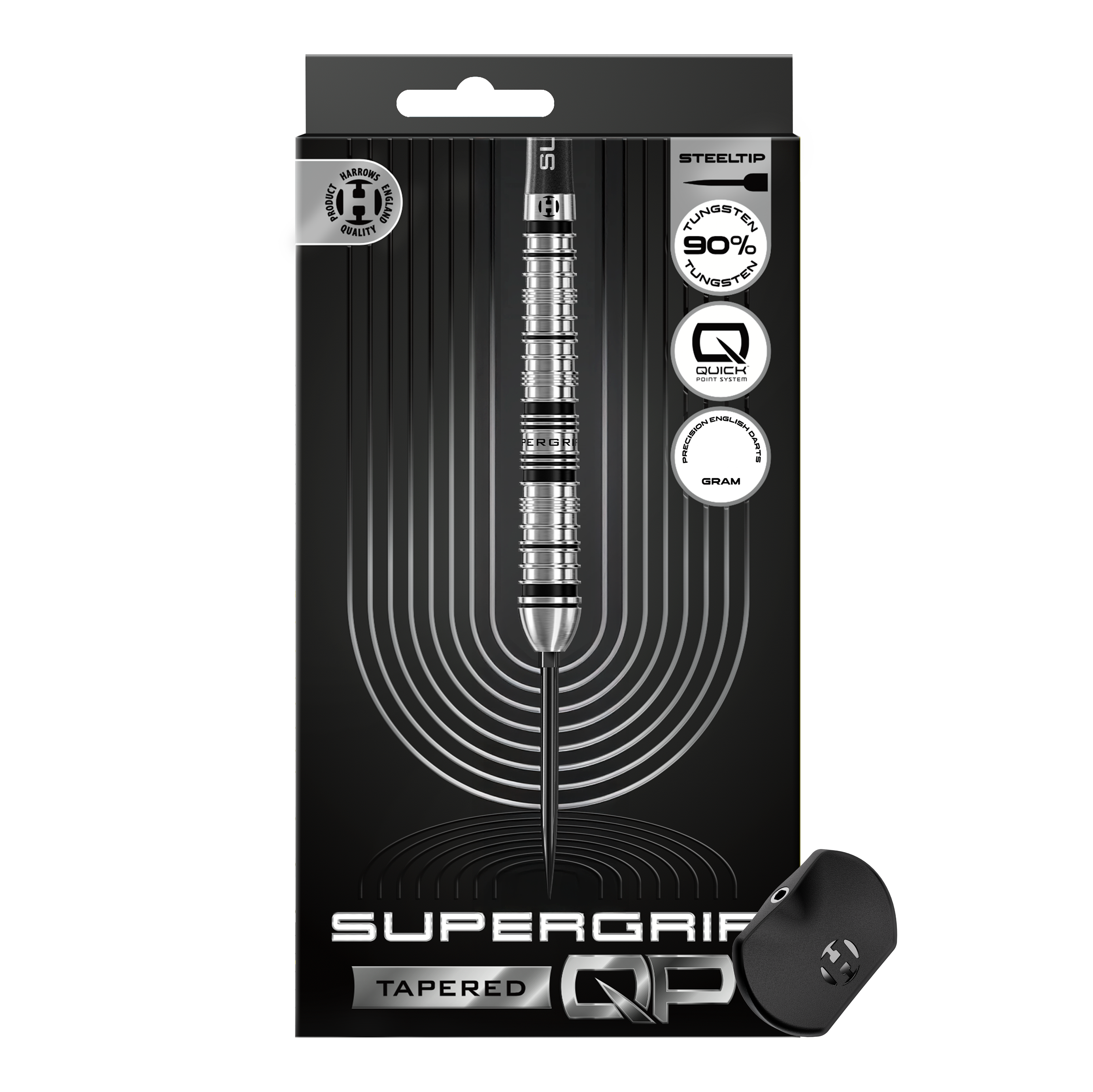 Harrows Supergrip Tapered Quick Point Steeldarts Zu sehen sind die Harrows Supergrip QP Tapered Quick Point Steeldarts. Die Darts bieten ein modernes Design und optimale Spieleigenschaften.