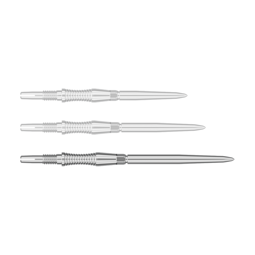 Dargestellt ist eine Dartspitze mit dem Dateinamen '340302_Target_Swiss_Point_Dartspitzen_Signature_RST_Silber_42mm_1'. Zu sehen ist eine silberne Dartspitze mit 42mm Länge.
