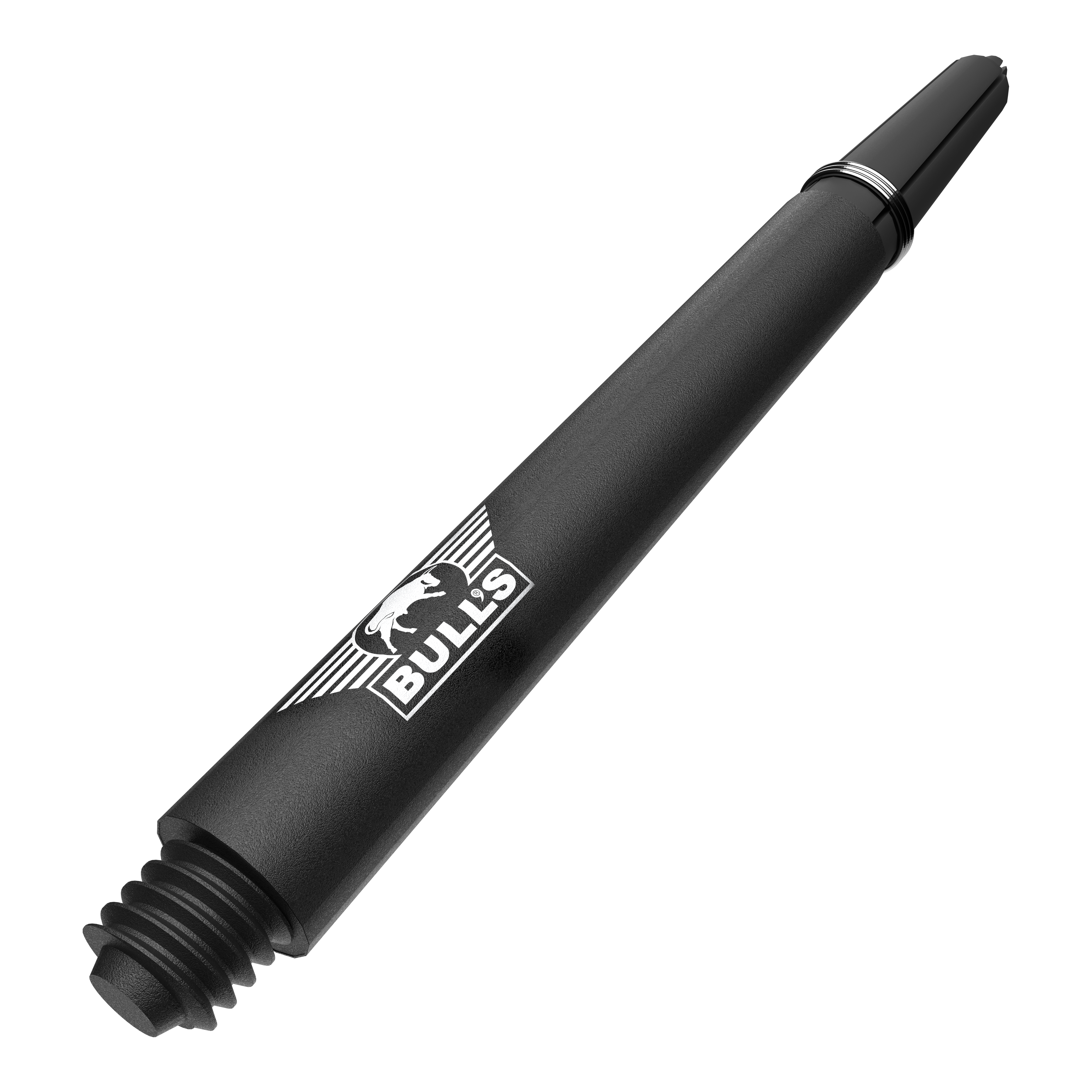 Abgebildet ist ein BullsNL Capo Carbon Shaft in mittlerer Größe. Die schwarze Welle ist 46 mm lang.