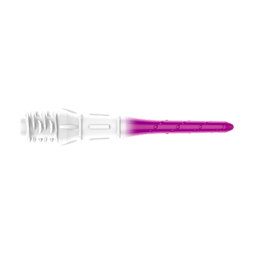 Das Bild zeigt L-Style Premium Lippoint Gradiation Dartspitzen 30er Pack in der Farbe Grape. Die Dartspitzen sind in einer Nahaufnahme dargestellt.