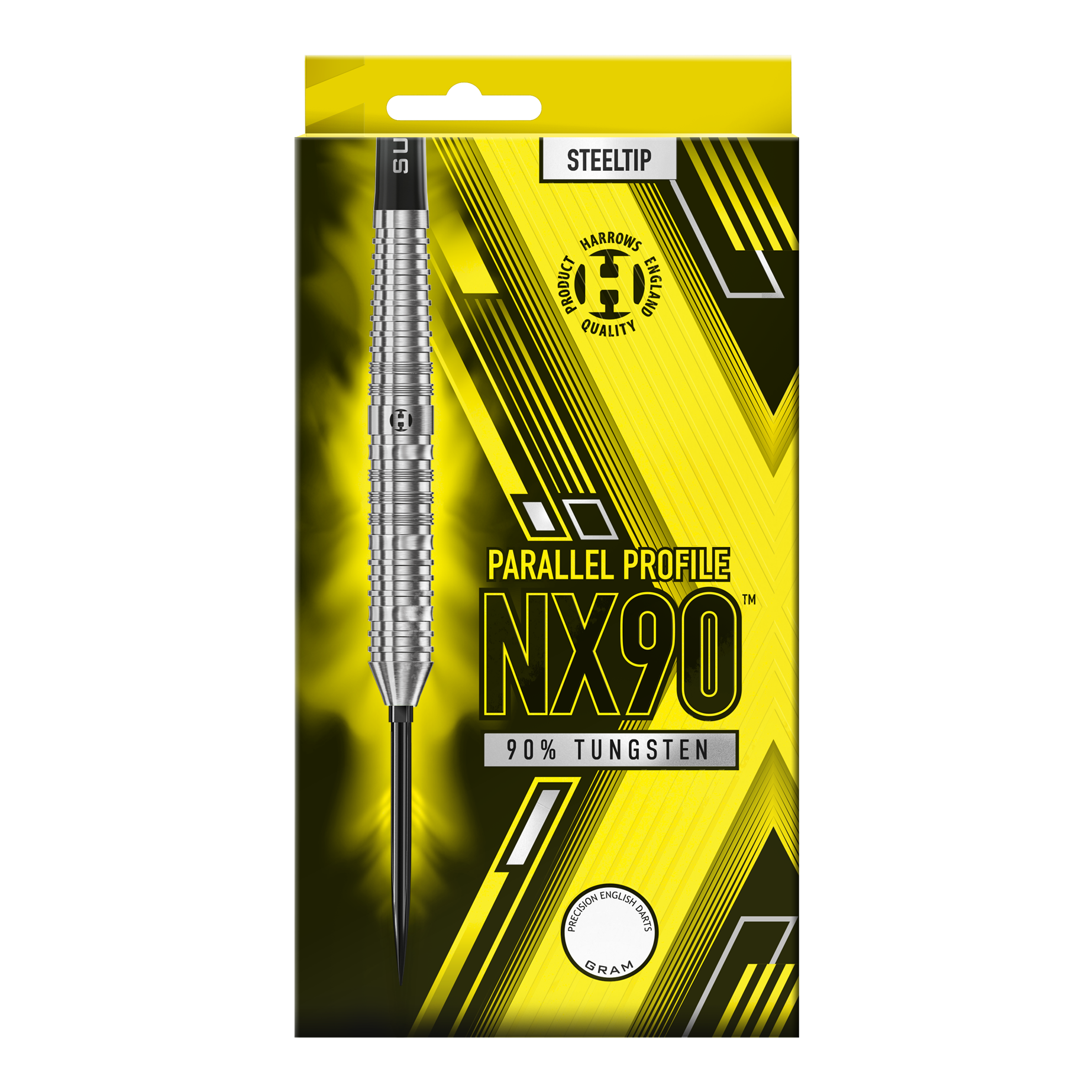 Harrows NX90 Parallel Quick Point Steeldarts Das Bild präsentiert die Harrows NX90 Parallel Quick Point Steeldarts. Das Produkt ist für den Einsatz beim Steeldart geeignet.