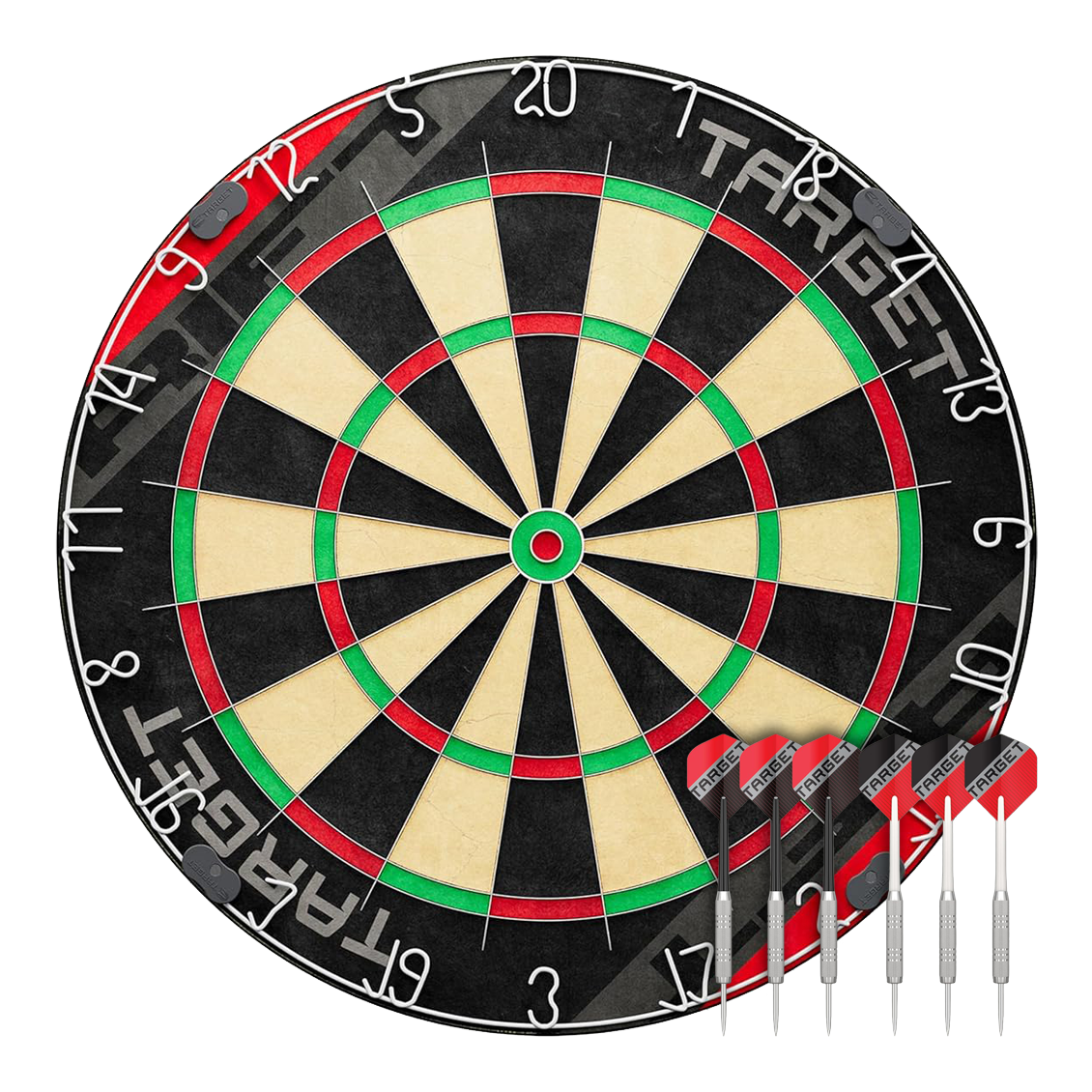 Target Rift Steeldartboard Set Hier sieht man das Target Rift Steeldartboard Set. Das Produkt bietet eine stabile Dartscheibe für präzises Spiel.