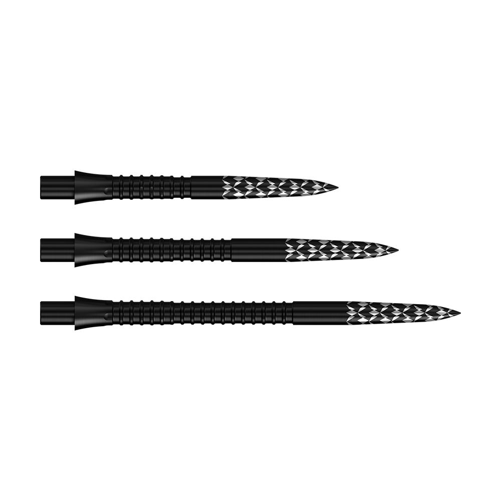 Mission Caliburn EVO Dartspitzen GV-Logo - Schwarz Das Bild zeigt die Mission Caliburn EVO Dartspitzen GV-Logo in Schwarz. Sie sind mit einem speziellen Logo-Design versehen.