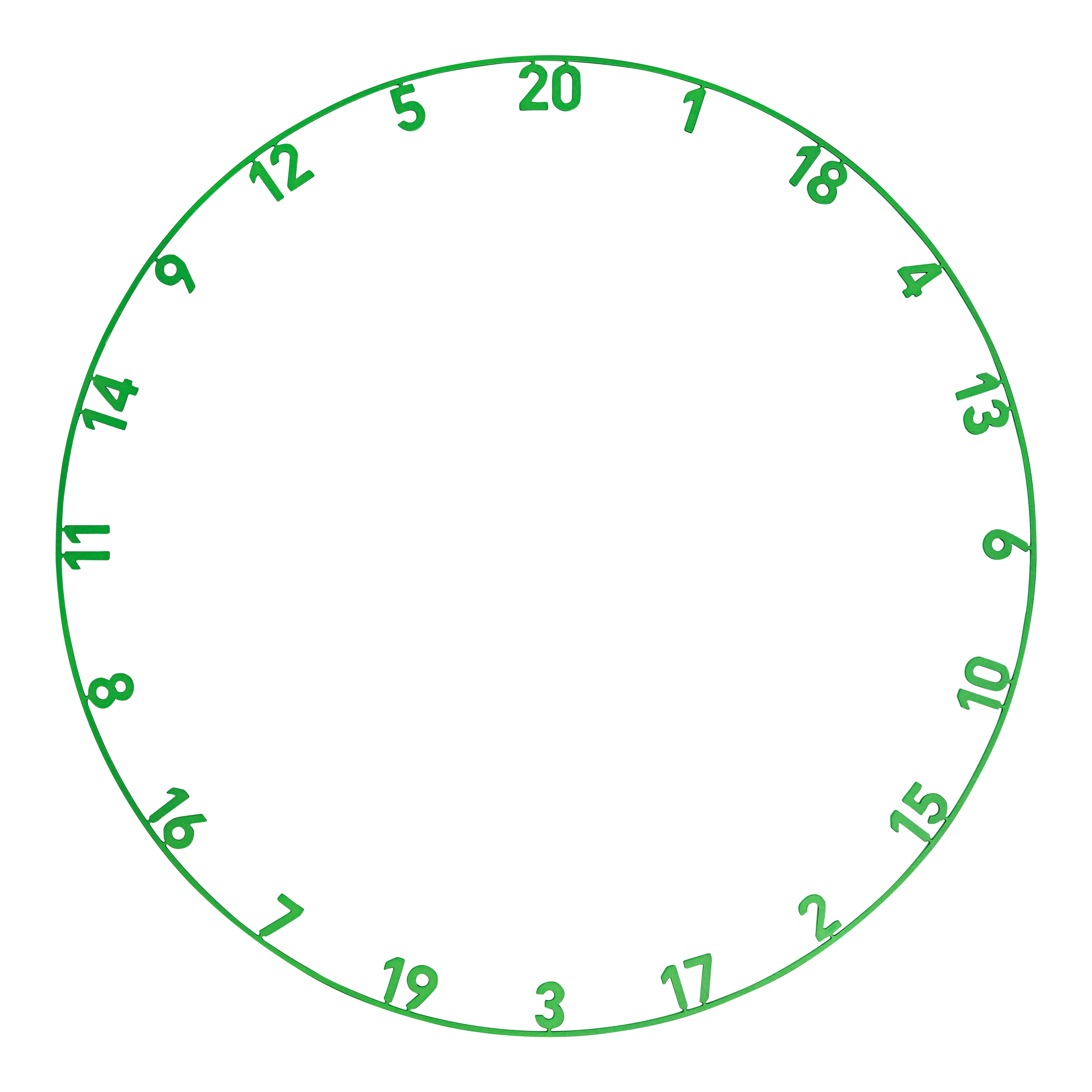 Das Bild zeigt einen Zahlenring in Smaragdgrün. Der Name des Produkts lautet ONE1050_Precise180_OnePiece_Lasercut_Zahlenring_EmeraldGreen_1.