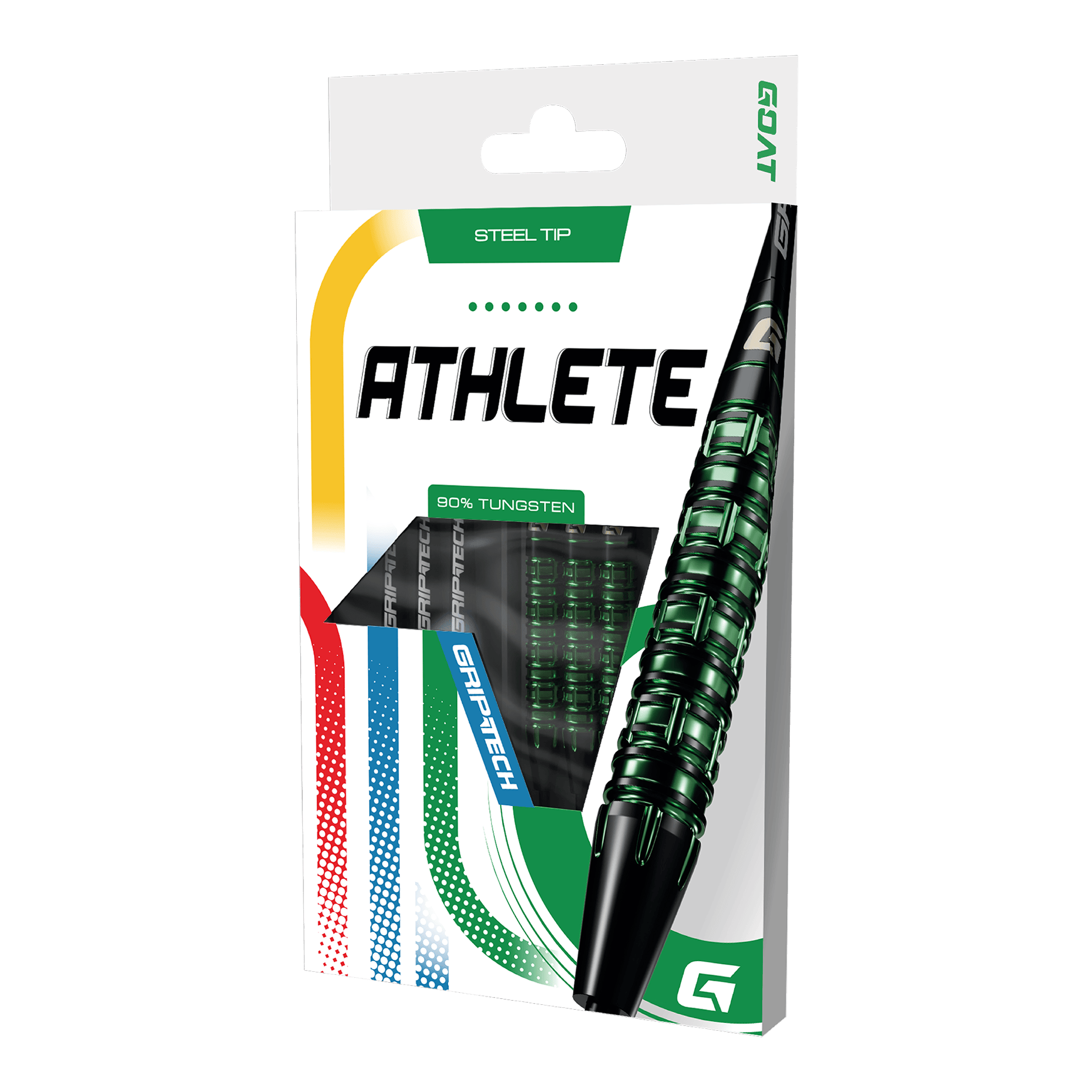 GOAT Athlete Green Tungsten Steeldarts Ein GOAT Athlete Tungsten Steeldart ist abgebildet. Er ist für professionelle Spiele geeignet.