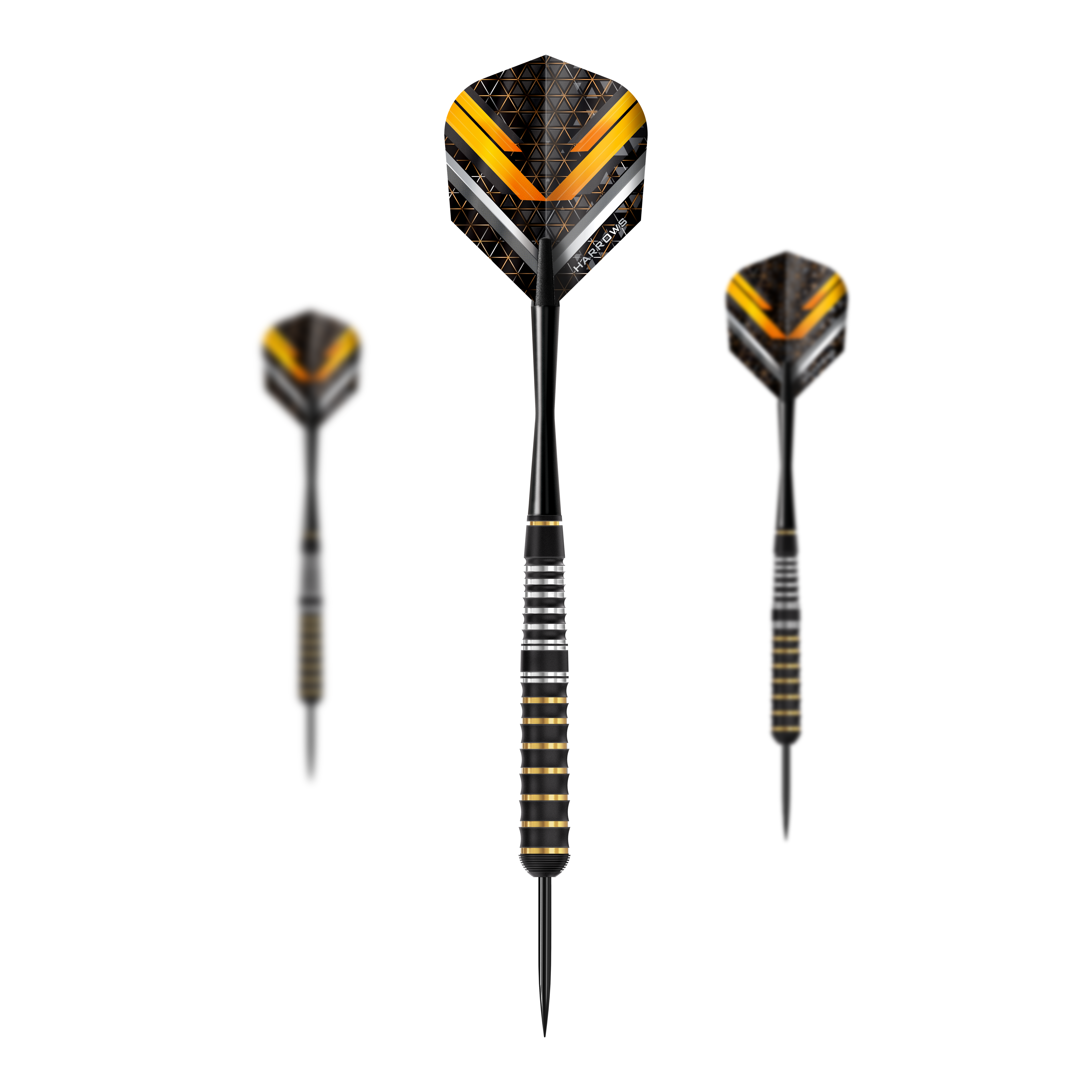 Harrows Vulcan Steeldarts Das Bild zeigt die Harrows Vulcan Steeldarts. Es handelt sich um ein Set von Steeldarts für Dartspieler.