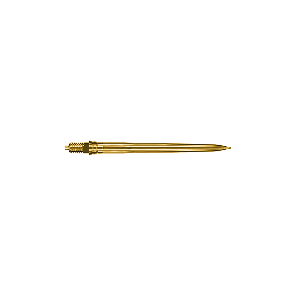 Caliburn EZ-EVO Dartspitzen - Smooth - Gold Zu sehen sind zwei goldene Dartspitzen mit einer Länge von 32mm. Die Dartspitzen stammen vermutlich aus der Serie Caliburn EZ-EVO Smooth.