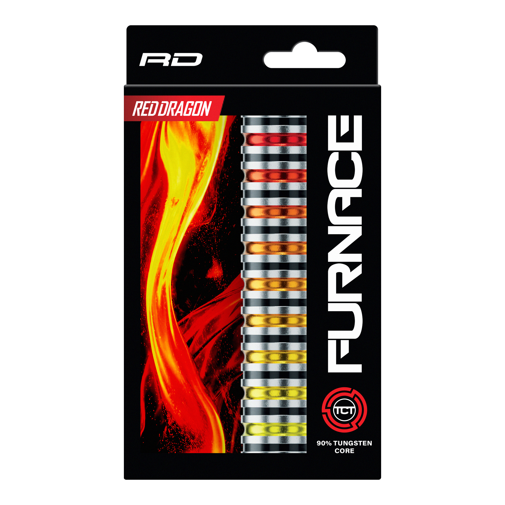 Red Dragon Furnace Steeldarts Abgebildet sind die Red Dragon Furnace Steeldarts. Die Darts liegen nebeneinander und zeigen ihr markantes Design.