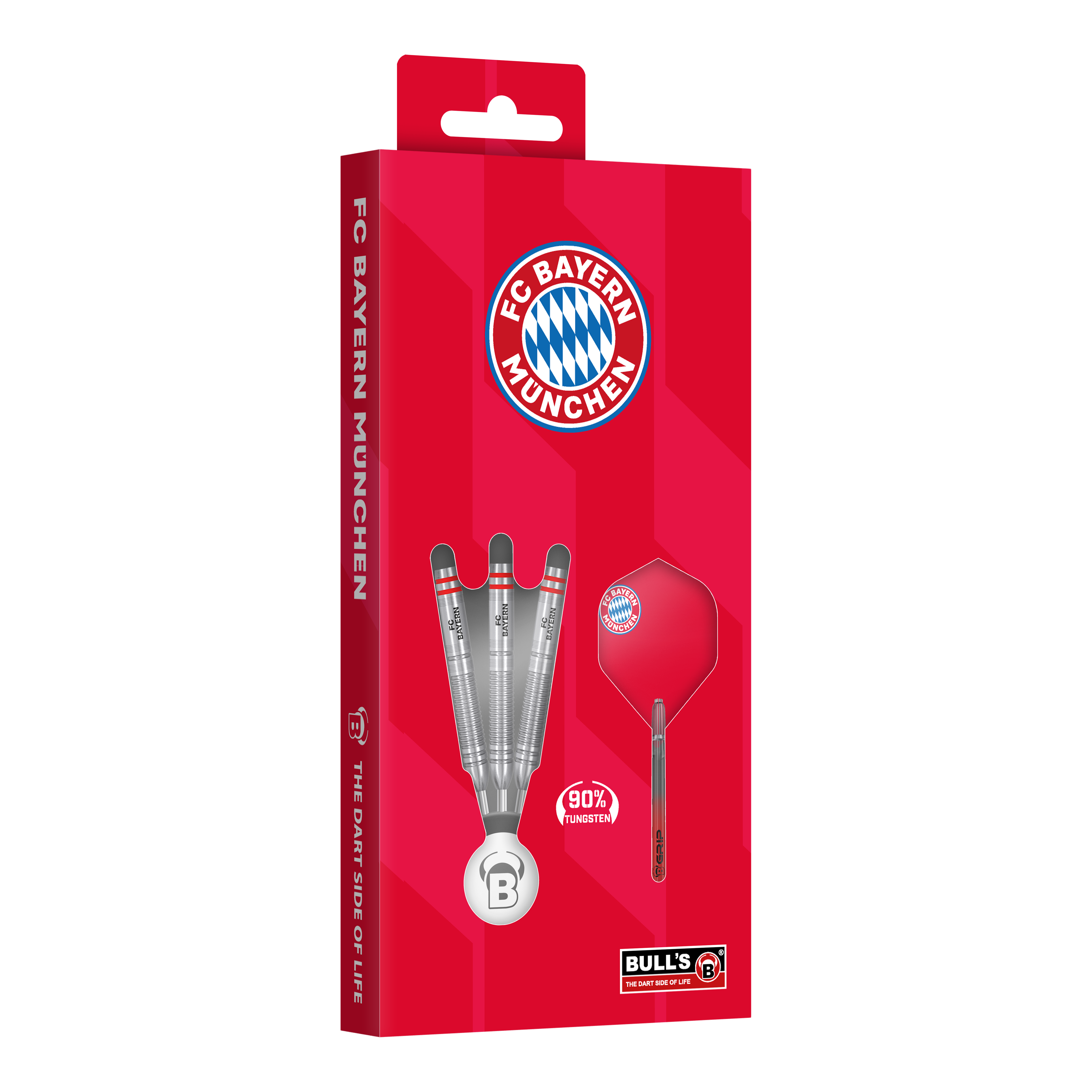 Bulls FC Bayern München Tungsten Steeldarts Das Bild zeigt die Bulls FC Bayern München Tungsten Steeldarts. Diese Steeldarts sind für Liebhaber des Vereins gedacht.