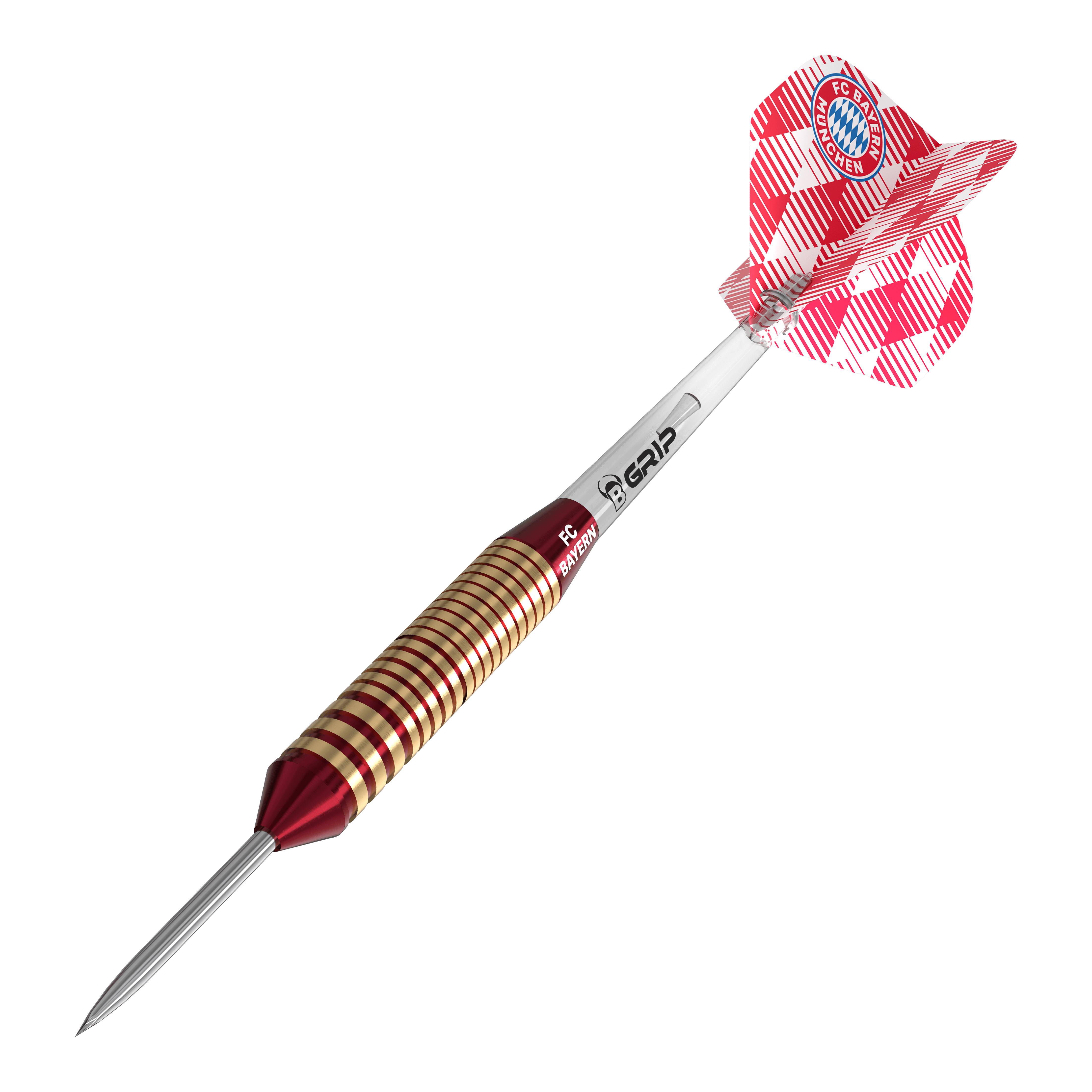 Bulls FC Bayern München Brass Steeldarts - 21g Hier sieht man die Bulls FC Bayern München Brass Steeldarts mit einem Gewicht von 21g. Sie sind für Steeldart geeignet und mit FC Bayern München Design gestaltet.
