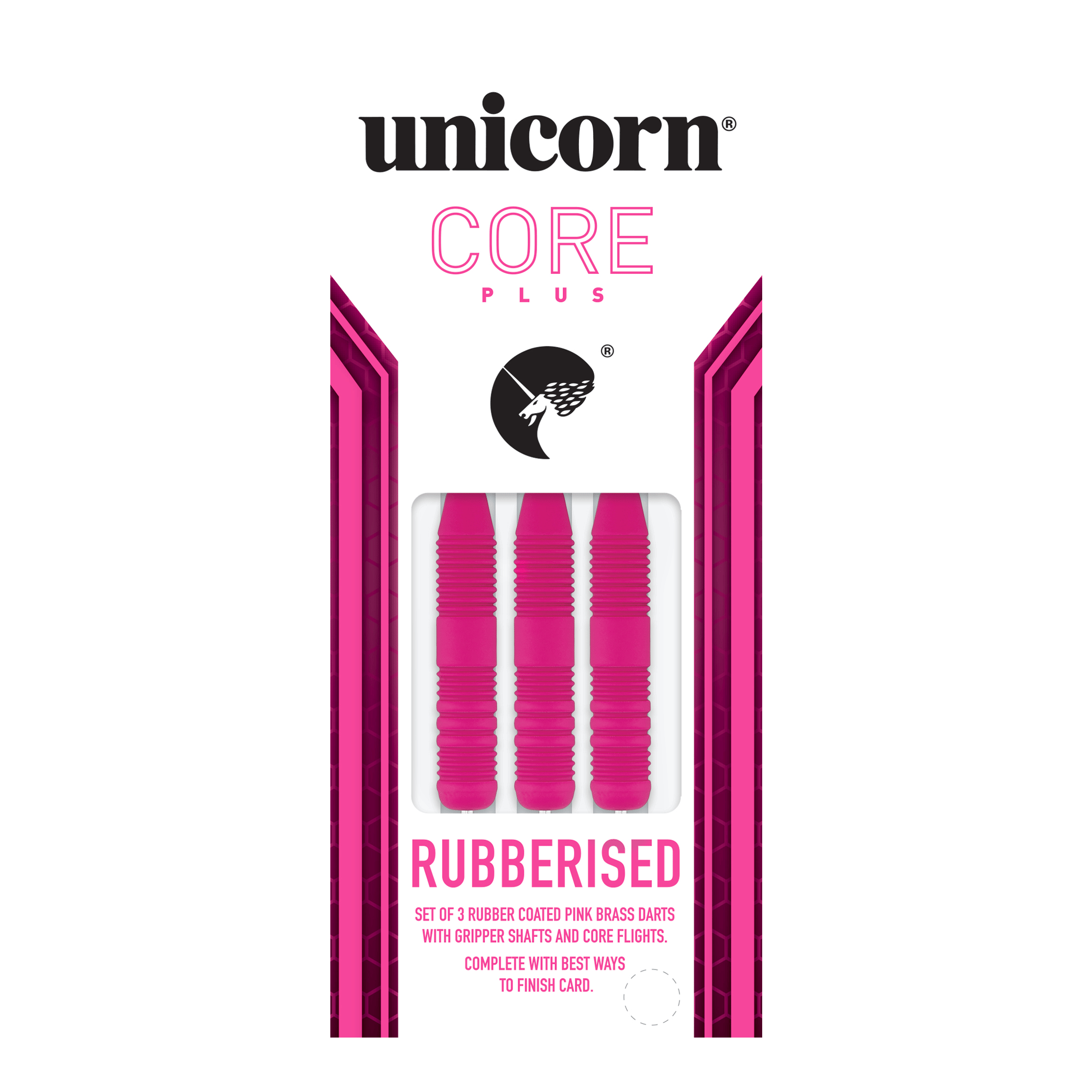 Unicorn Core Plus Rubberised Pink Steeldarts