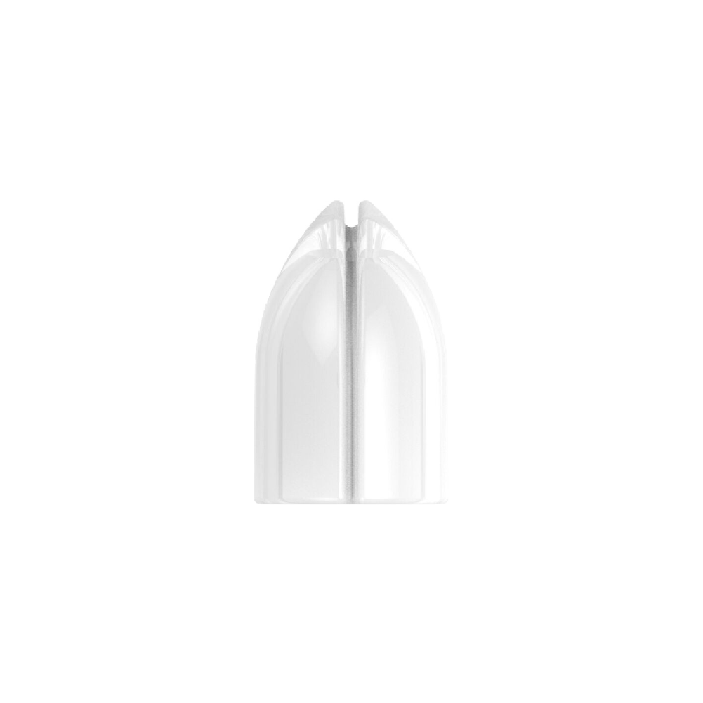 SLZ-524-L-Style-Shell-Lock-Ringe-Weiss-2 Das Bild zeigt das Produkt "L-Style Shell Lock Ringe". Es handelt sich um einen kleinen, transparenten Kunststoffring, der speziell für Dartflights verwendet wird.