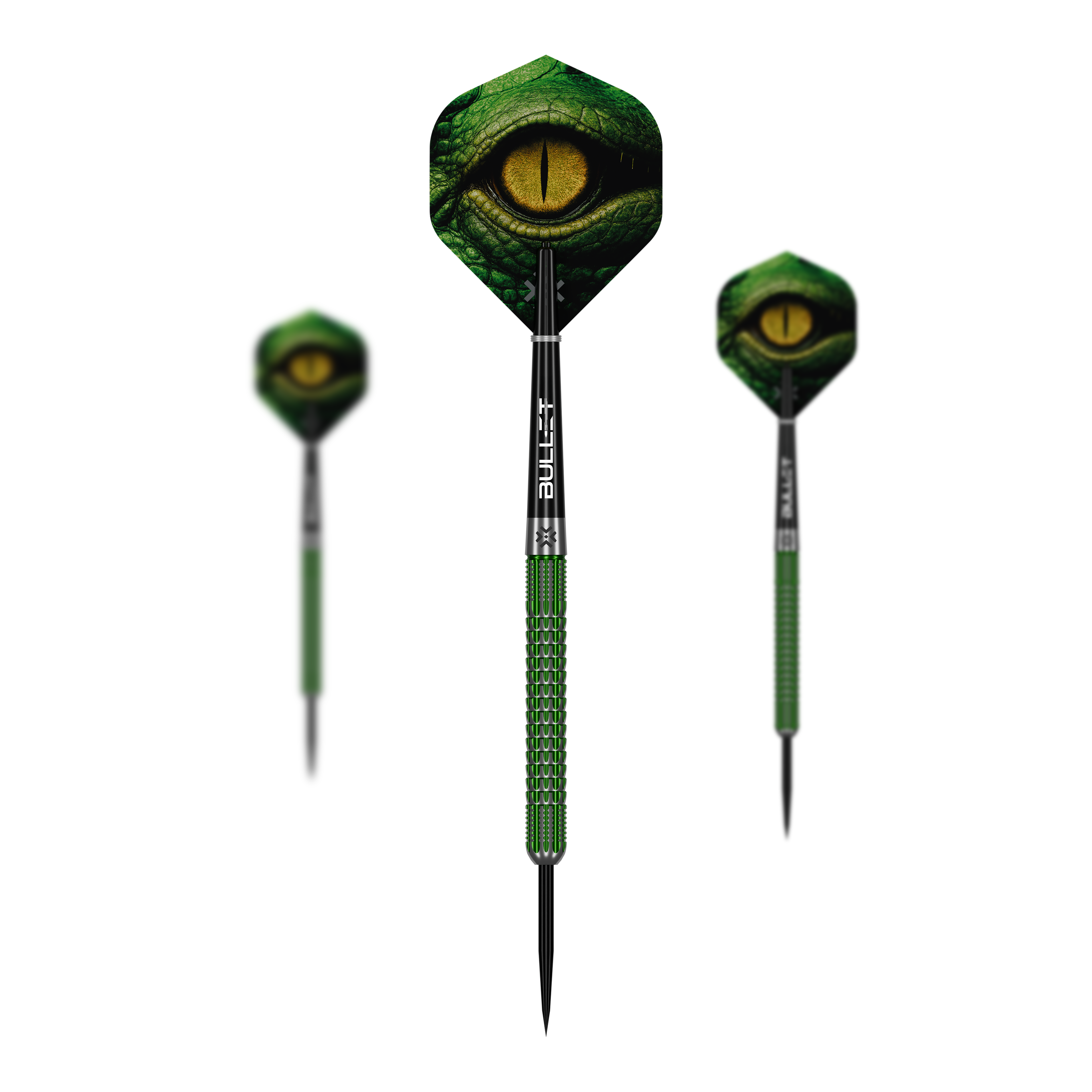 Bullet Gator Steeldarts Abgebildet sind die Bullet Gator Steeldarts in einem Set. Die Darts sind für das Spiel mit Stahlspitzen geeignet.