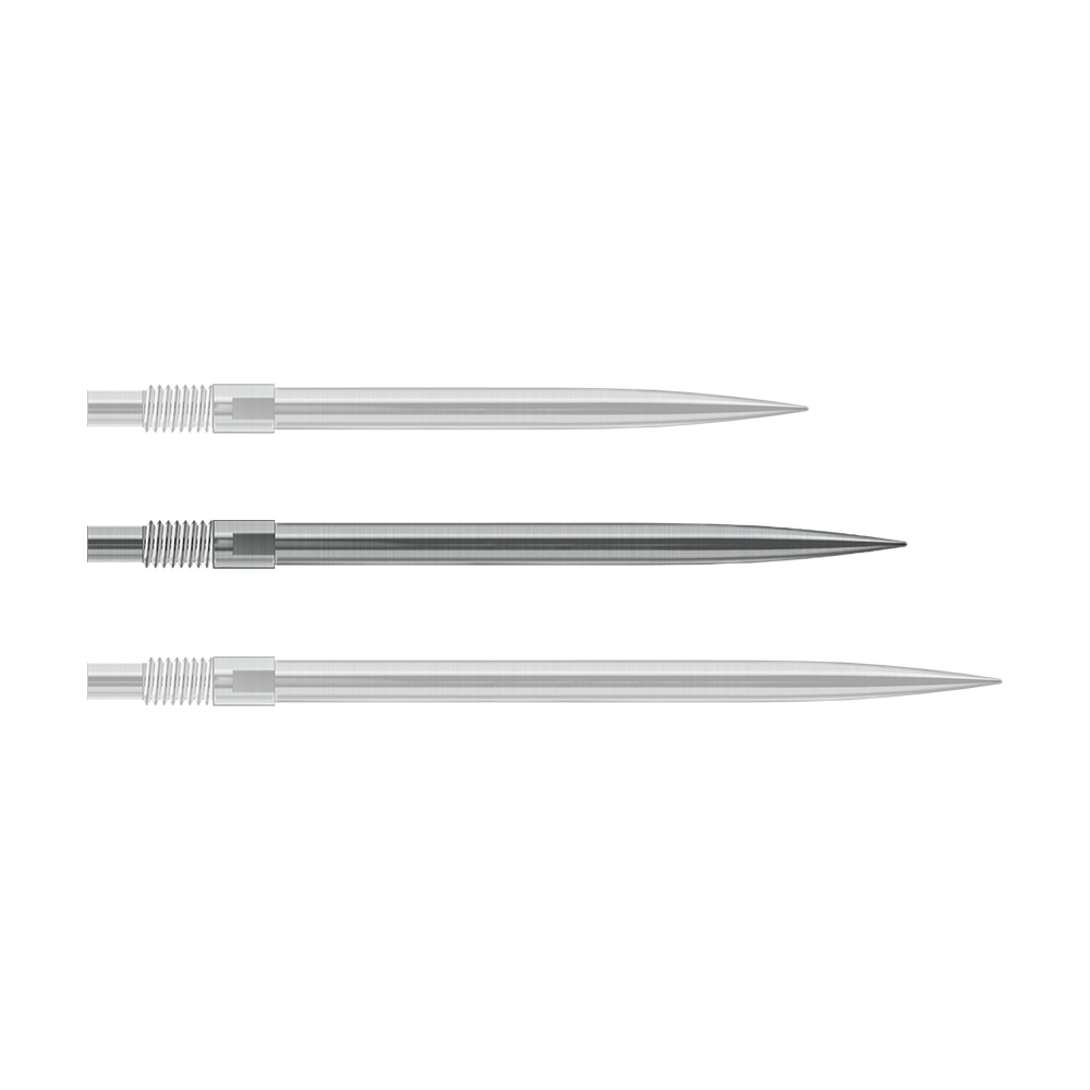 Harrows Quick Point Dartspitzen - Silber Das Bild zeigt vermutlich silberne Dartspitzen von Harrows in 35mm Länge. Die Datei heißt 'QP23943_Harrows_QuickPoint_Dartspitzen_Silber_35mm_1'.
