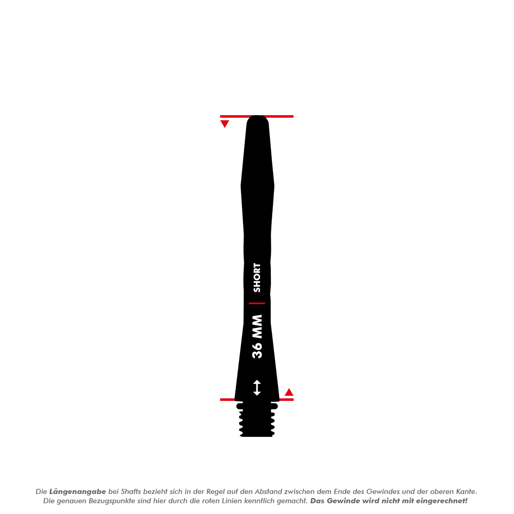 Red Dragon Gerwyn Price V-Groove Black Aluminium Shafts - 36 mm