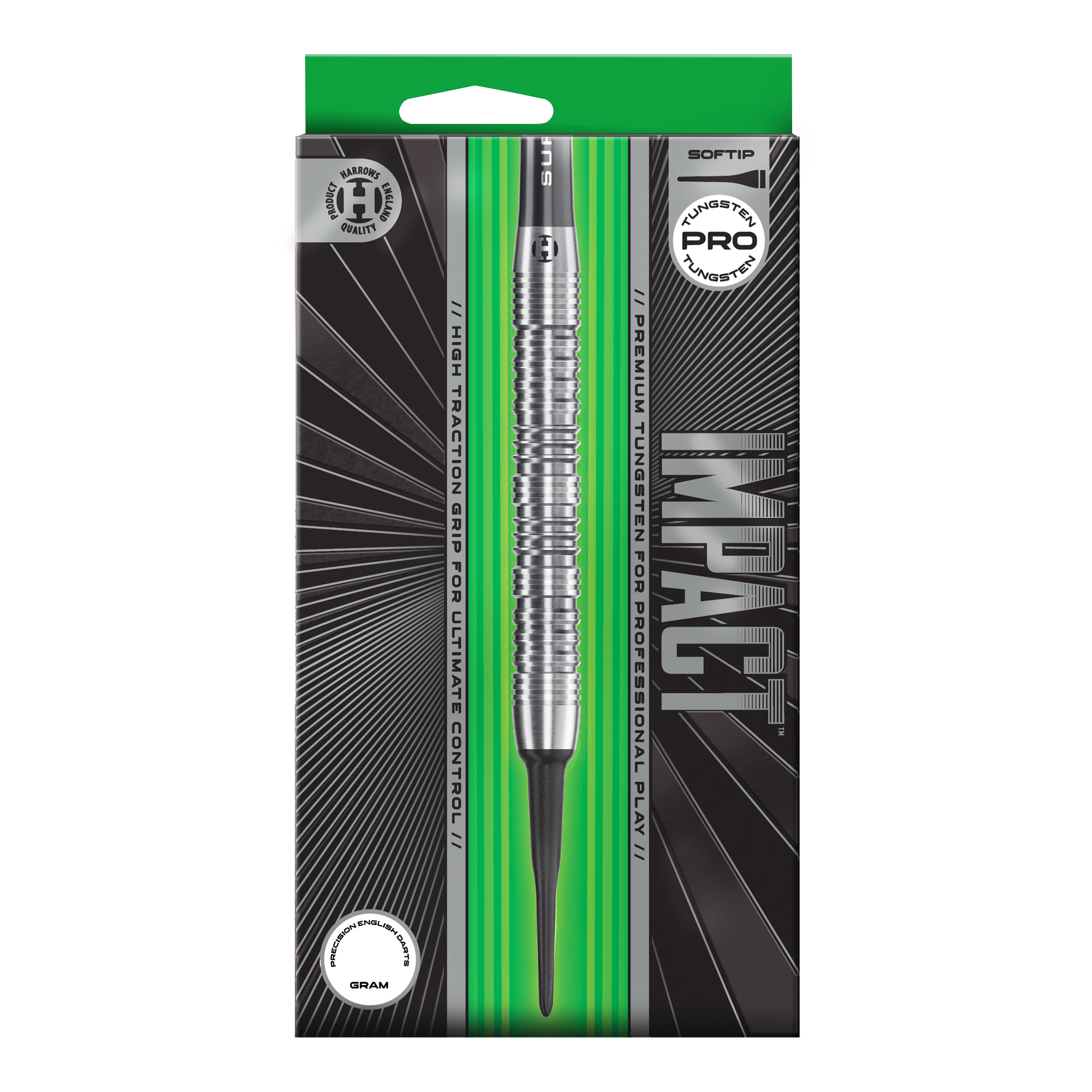 Harrows Impact Softdarts Hier sind die Harrows Impact Softdarts dargestellt. Man sieht Details des Produktes aus einer weiteren Ansicht.