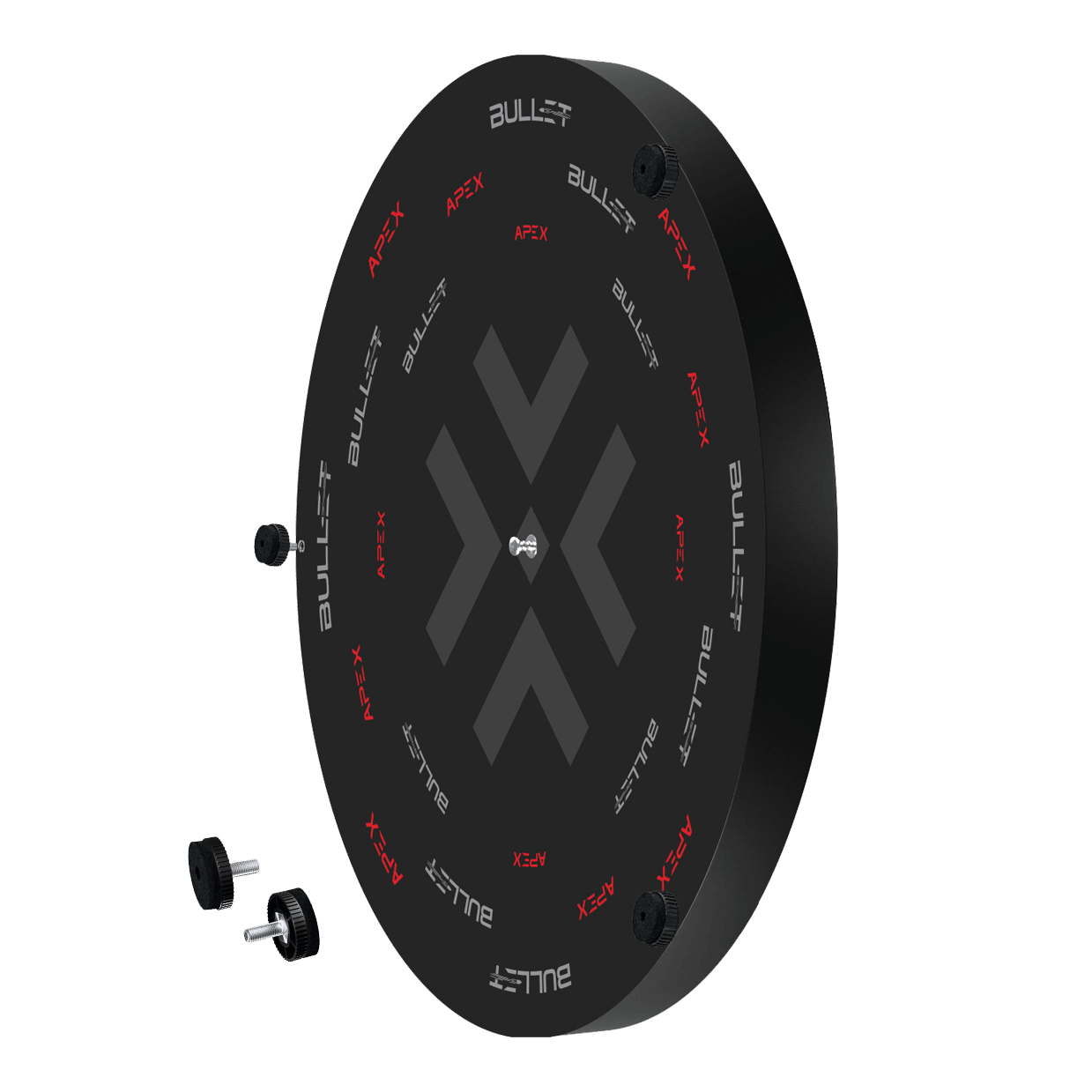 Bullet Apex Steeldartboard Dies ist das Bullet Apex Steeldartboard. Das Bild zeigt das Produkt in Nahaufnahme.