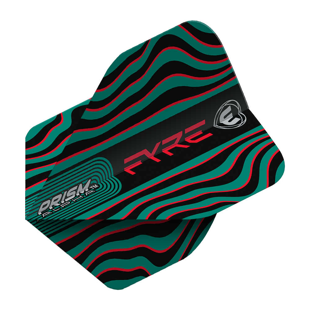 Winmau Prism Alpha Fyre BlackTurquoiseRed Standard Flights