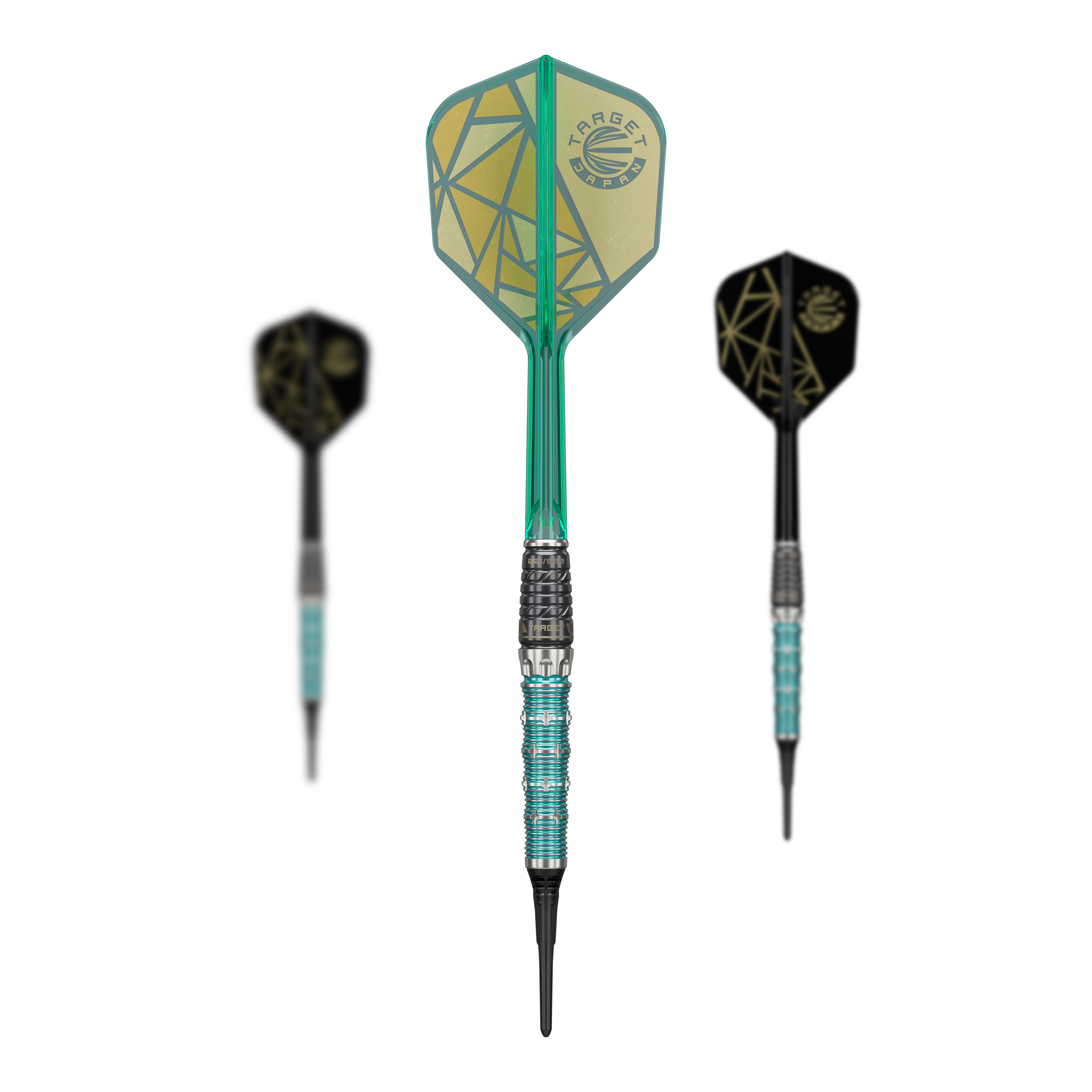 Target Japan The Rising Miracle Combination Limited Edition Softdarts - 21,5g Das Bild zeigt ein komplettes Set Target Japan The Rising Miracle Combination Limited Edition Softdarts. Alle Bestandteile sind zu sehen.