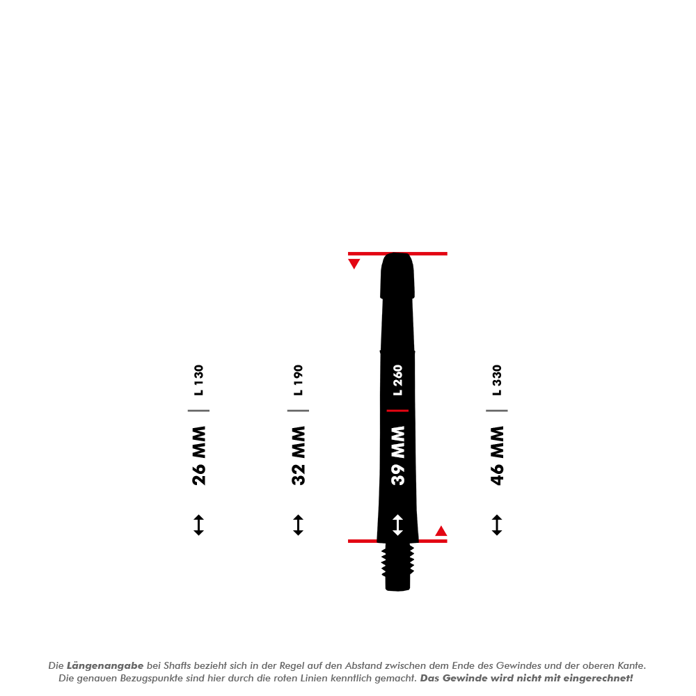 L-Style L-Shafts Locked Straight - Red