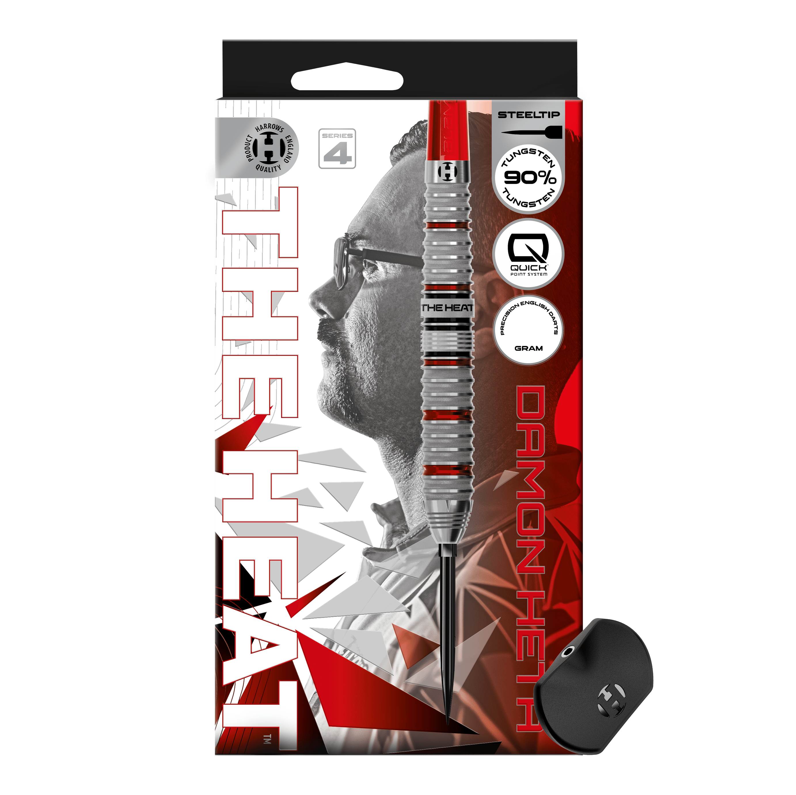 Harrows Damon Heta Series 4 Quick Point Steeldarts Abgebildet sind die Harrows Damon Heta Series 4 Quick Point Steeldarts. Diese Darts zeichnen sich durch ein modernes Design und ausgezeichnete Flugeigenschaften aus.