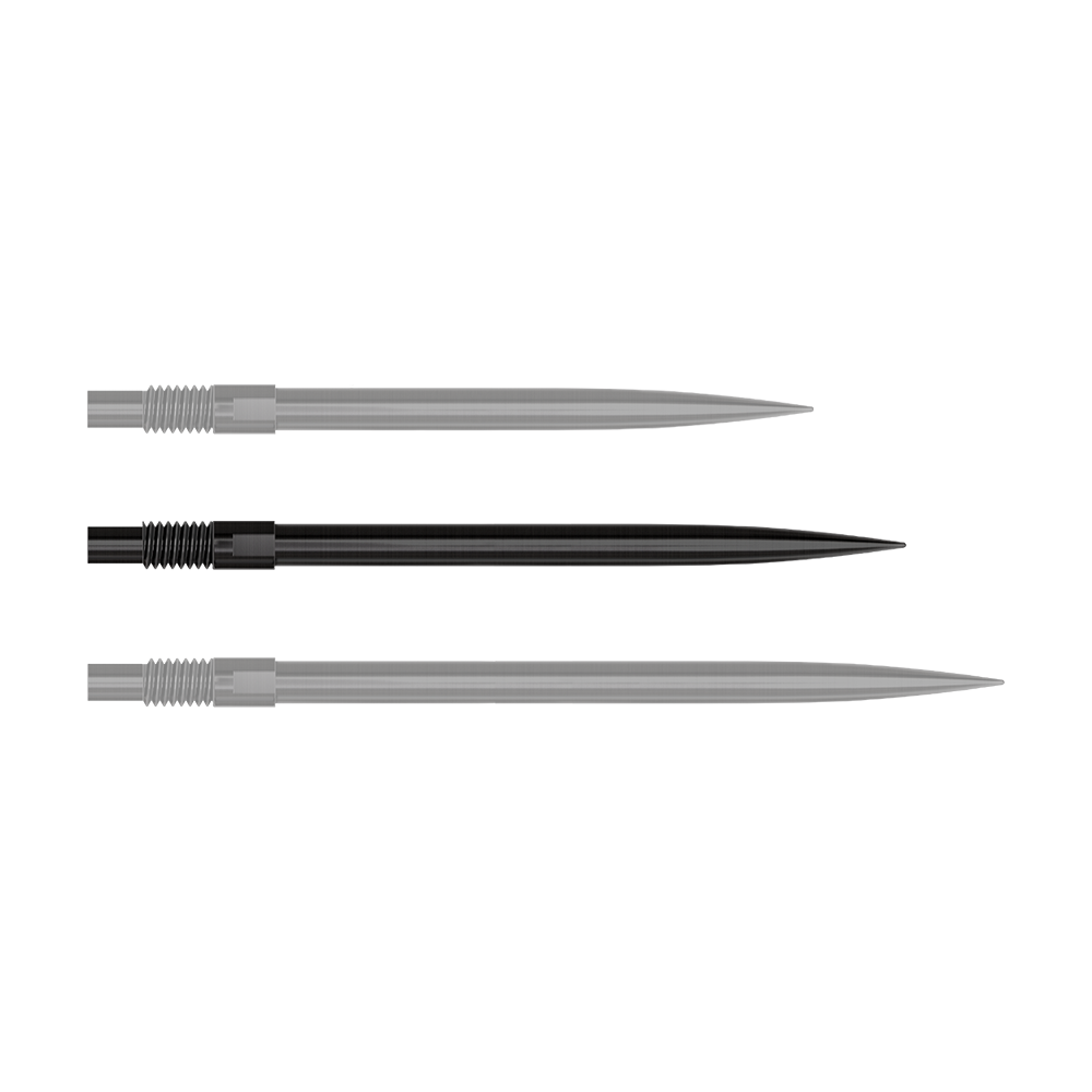 Harrows Quick Point Dartspitzen - Schwarz Das Bild zeigt die Datei 'QP24049_Harrows_QuickPoint_Dartspitzen_Schwarz_35mm_1'. Es werden schwarze Dartspitzen dargestellt.