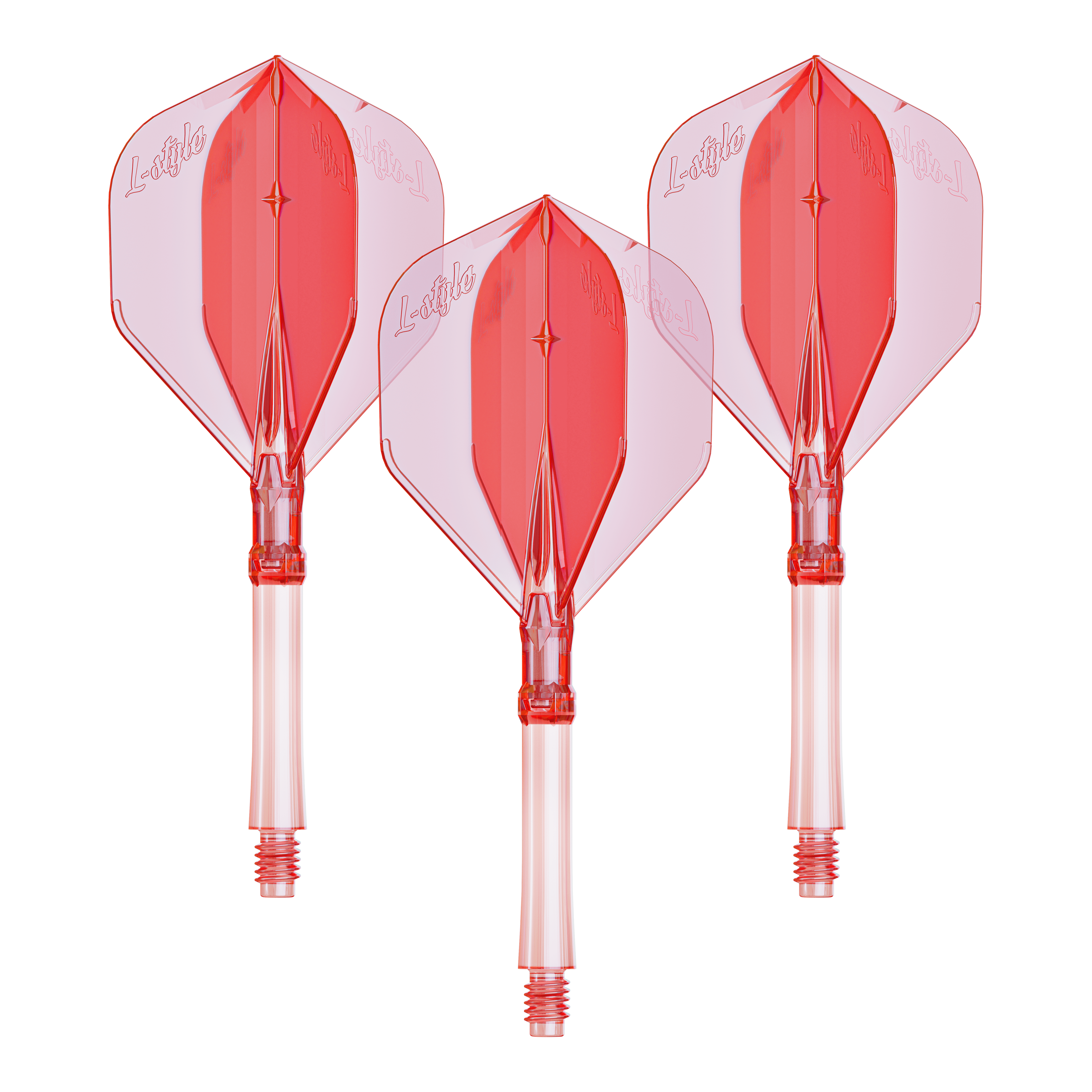 L-Style L-Sytem Flights - Clear Red-330 Ein Set mit großen klar roten Dart-Flights aus dem L-System. Praktisch für Dartspieler, die ihre Ausrüstung verbessern möchten.