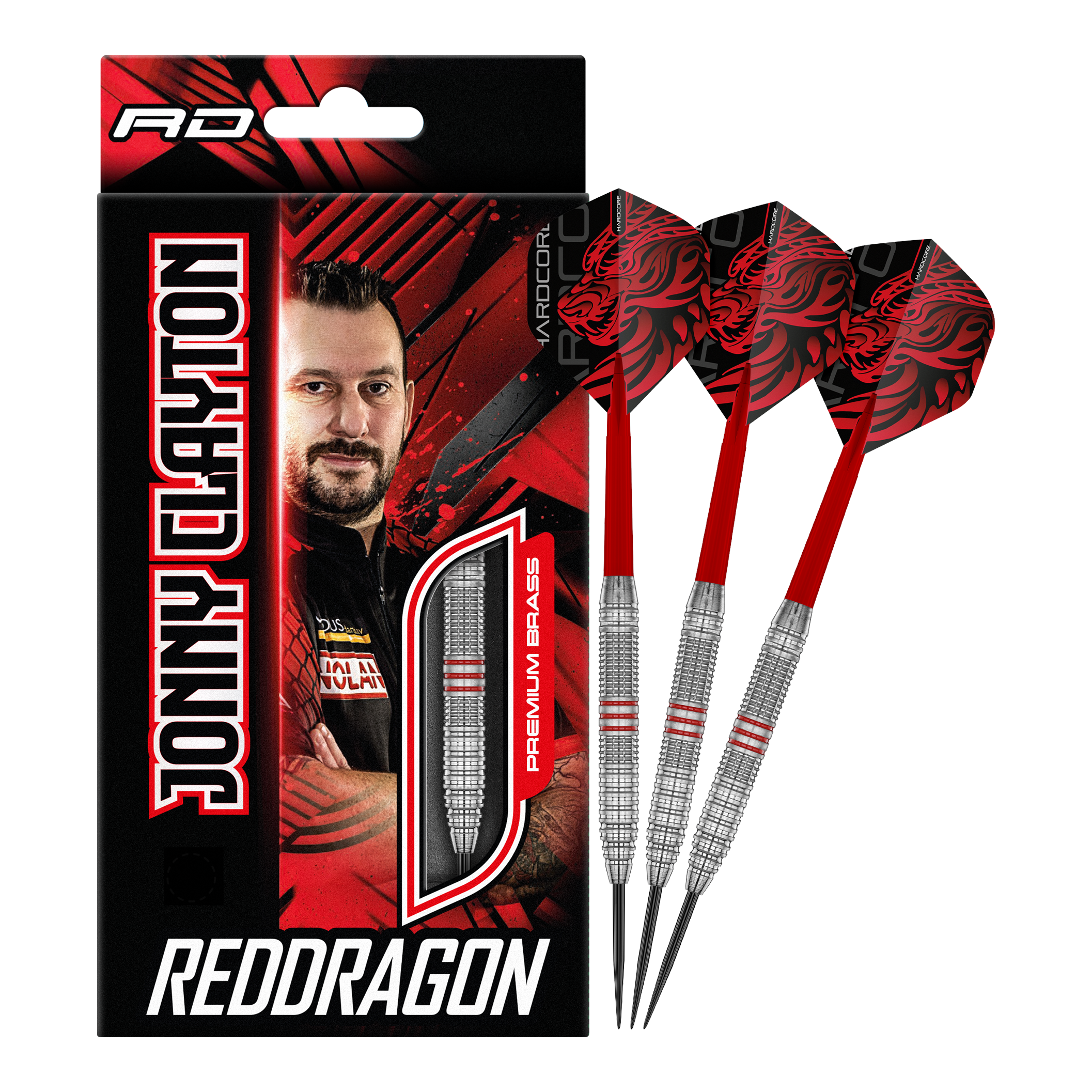 Red Dragon Jonny Clayton Brass Steeldarts - 21 g